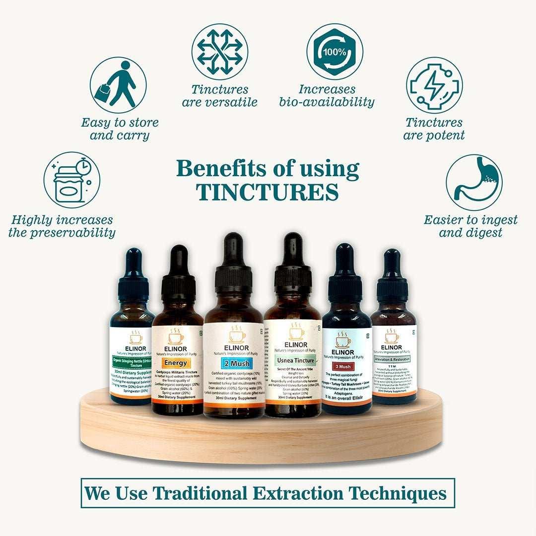 Anandamide Collection | Elinor Organics | Three Fungi Tincture Cordyceps, Turkey Tails & Usnea Tincture)Anandamide Collection | Elinor Organics | Three Fungi Tincture Cordyceps, Turkey Tails & Usnea Tincture)