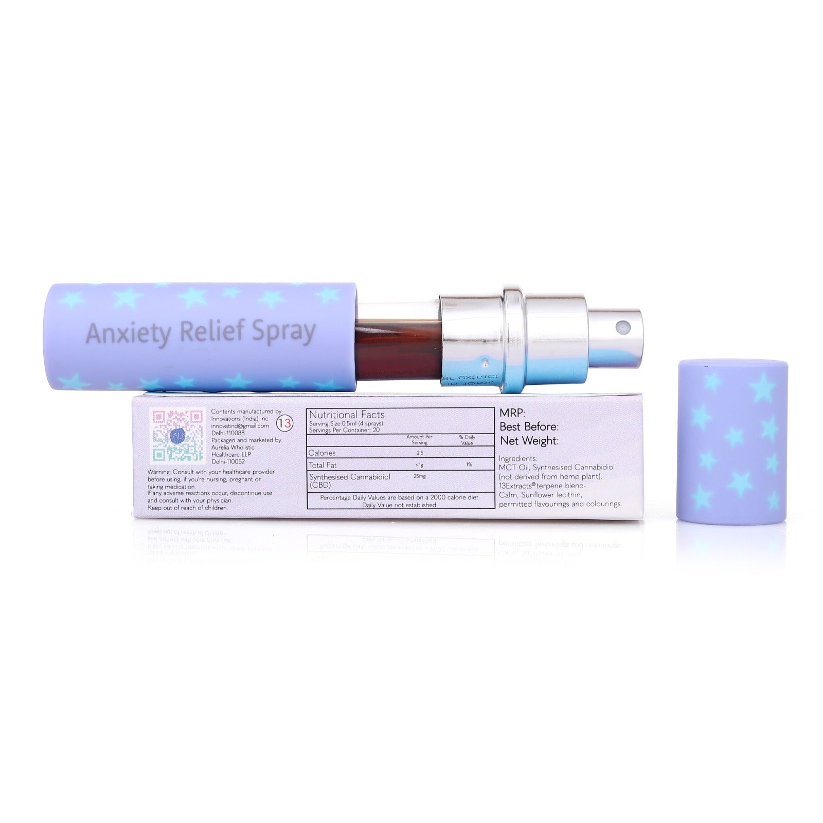 Andyou - Calm&U Anxiety Relief Oral Spray (500mg CBD + Terpenes for Anxiety Relief) - CBD Store India
