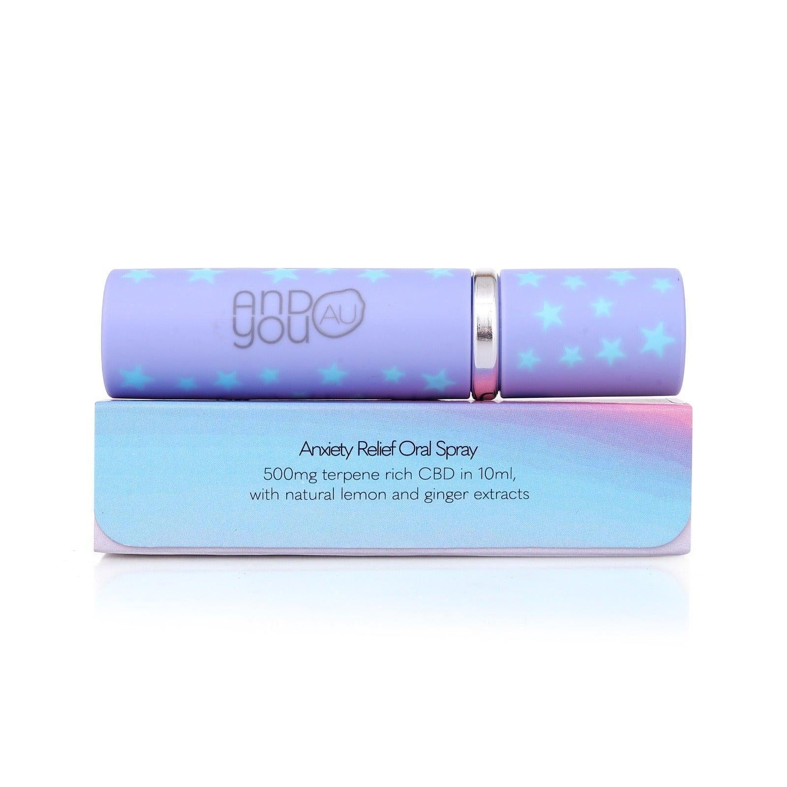 Andyou - Calm&U Anxiety Relief Oral Spray (500mg CBD + Terpenes for Anxiety Relief).