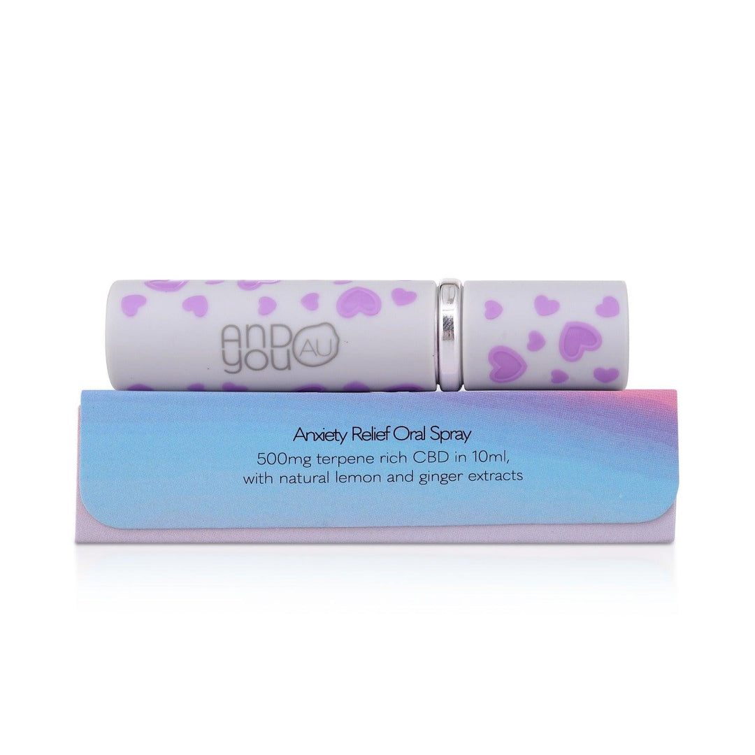 Andyou - Calm&U Anxiety Relief Oral Spray (500mg CBD + Terpenes for Anxiety Relief) - With Natural Lemon and Ginger Extract