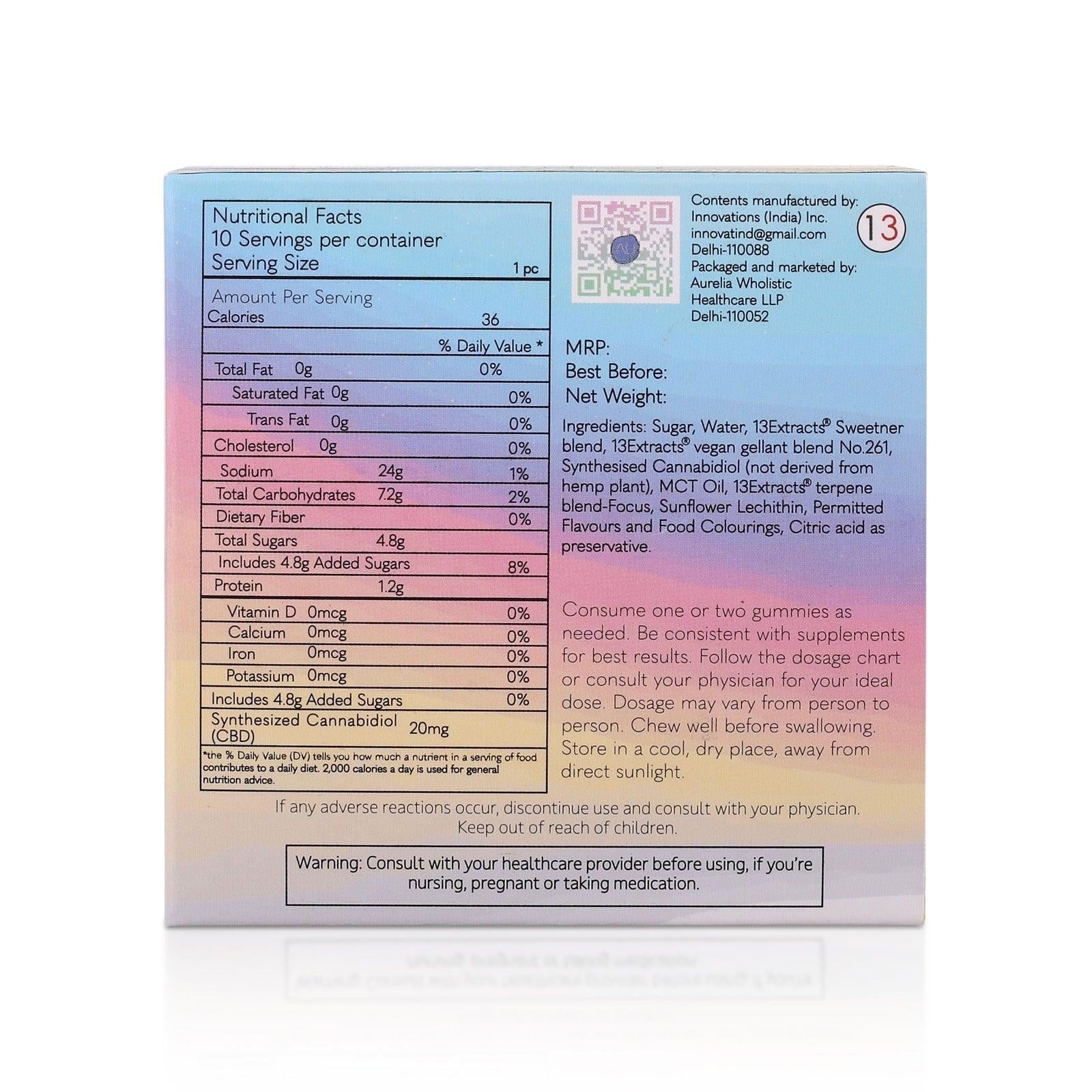 Andyou - Focus&U Gummies (200mg CBD + Terpenes for Focus).