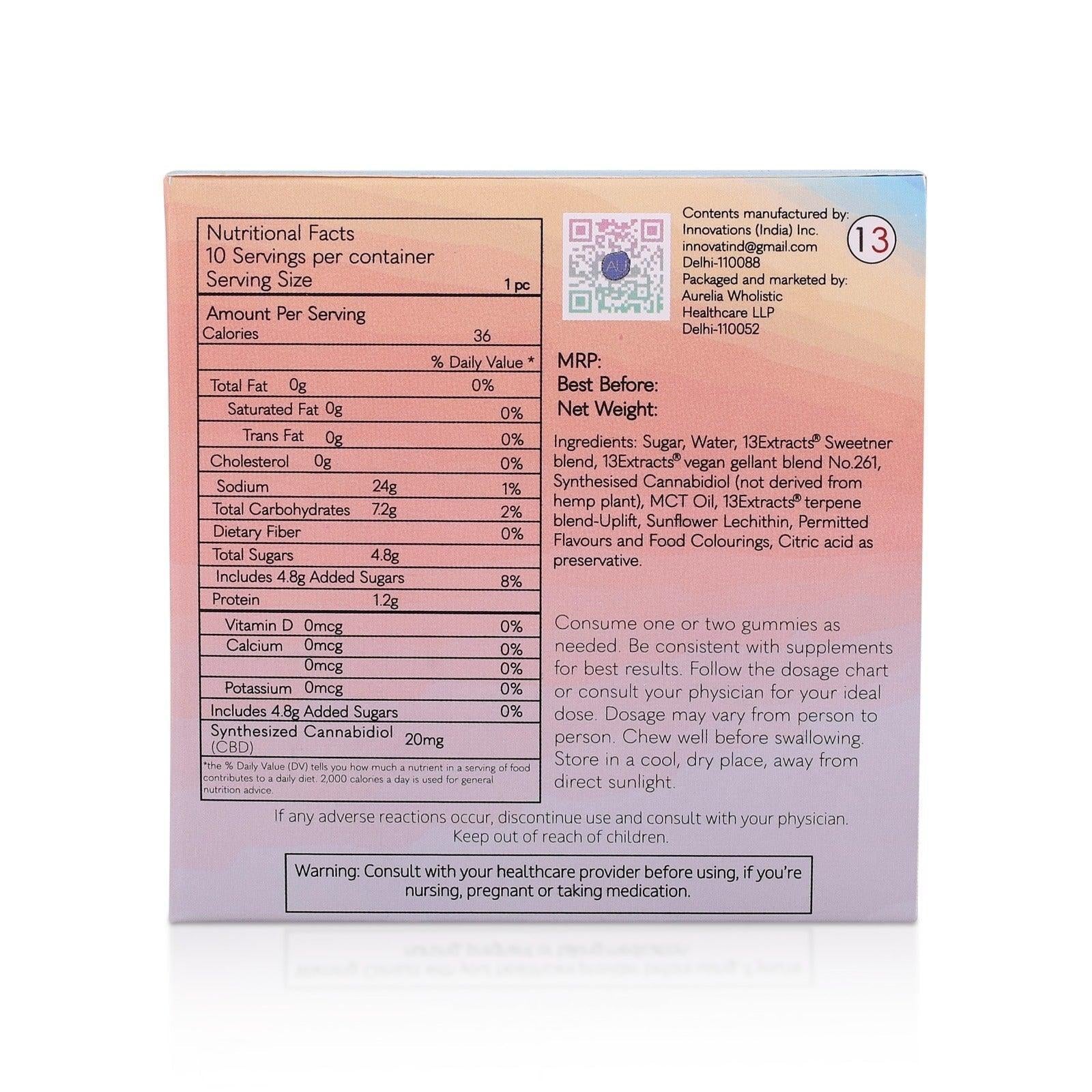 Andyou - Vibe&U Mood Uplift Gummies (200mg CBD + Terpenes for Good Mood).