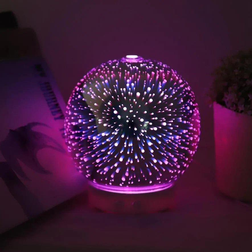 Blue Tree Aroma - 3D Glass Mistifier (Free Lavender Kashmir Essential Oil 10 ml)3D Glass Diffuser3D Glass Aroma Diffuser - Free Lavender Oil| Oil Humidifier, Colorful Ambience