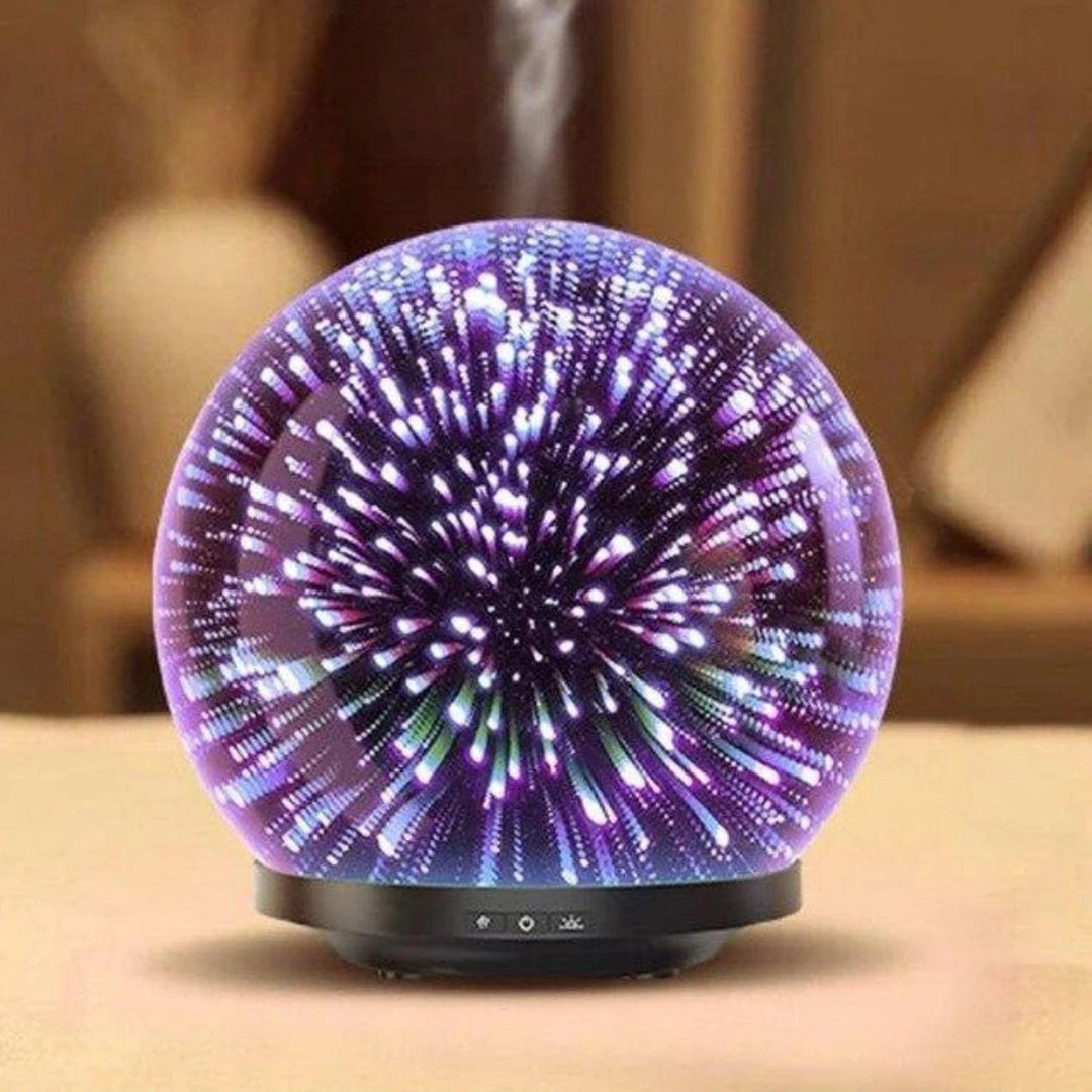 Blue Tree Aroma - 3D Glass Mistifier (Free Lavender Kashmir Essential Oil 10 ml)3D Glass Diffuser3D Glass Aroma Diffuser - Free Lavender Oil| Oil Humidifier, Colorful Ambience