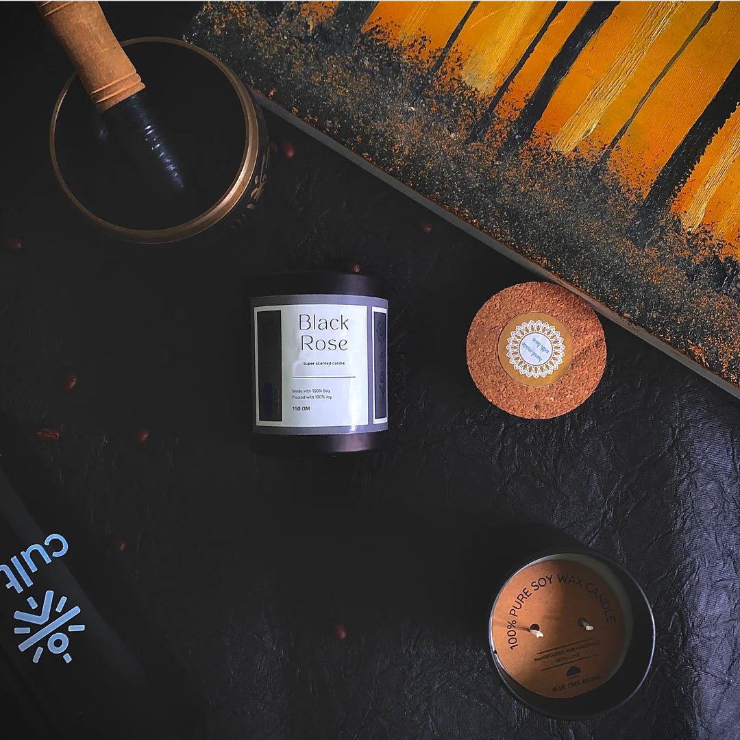 Blue Tree Aroma - Black Rose : Super Scented Artisan Candles - CBD Store India