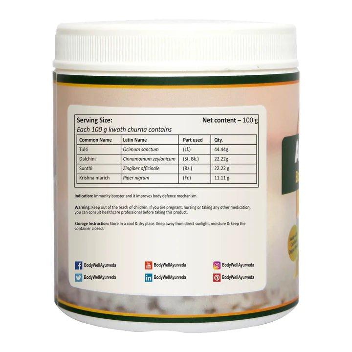 Bodywell Ayurveda - Ayush Kwath Kadha Powder Churna | Ayurvedic Kadha for Immunity, Cold & CoughImmunityBodywell Ayurveda - Ayush Kwath Kadha Powder Churna