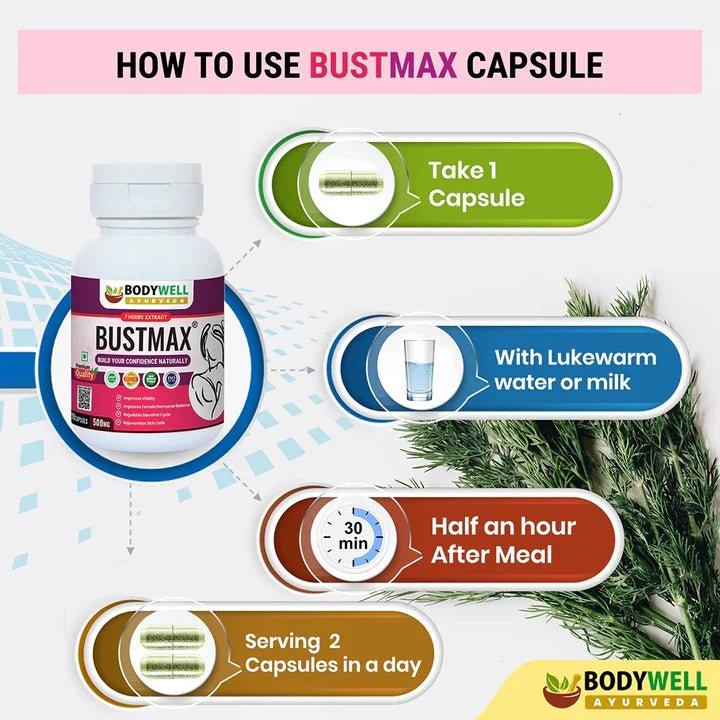 Bodywell Ayurveda - BustMax, An Ayurvedic Formulation For Women, 7 Ayurvedic Herbs Extract, 500mgHealth CareBodywell Ayurveda - BustMax, An Ayurvedic Formulation For Women