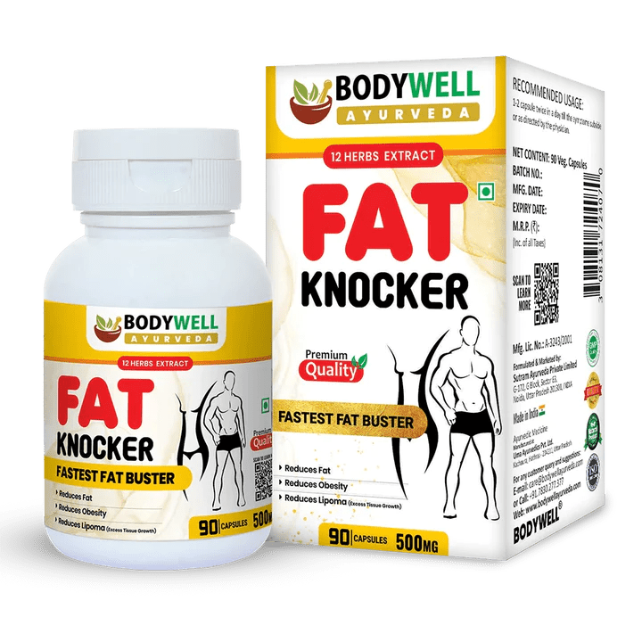 Bodywell Ayurveda - FatKnocker | Ayurvedic Weight Loss Capsule for Male and Female | 500mg - CBD Store India