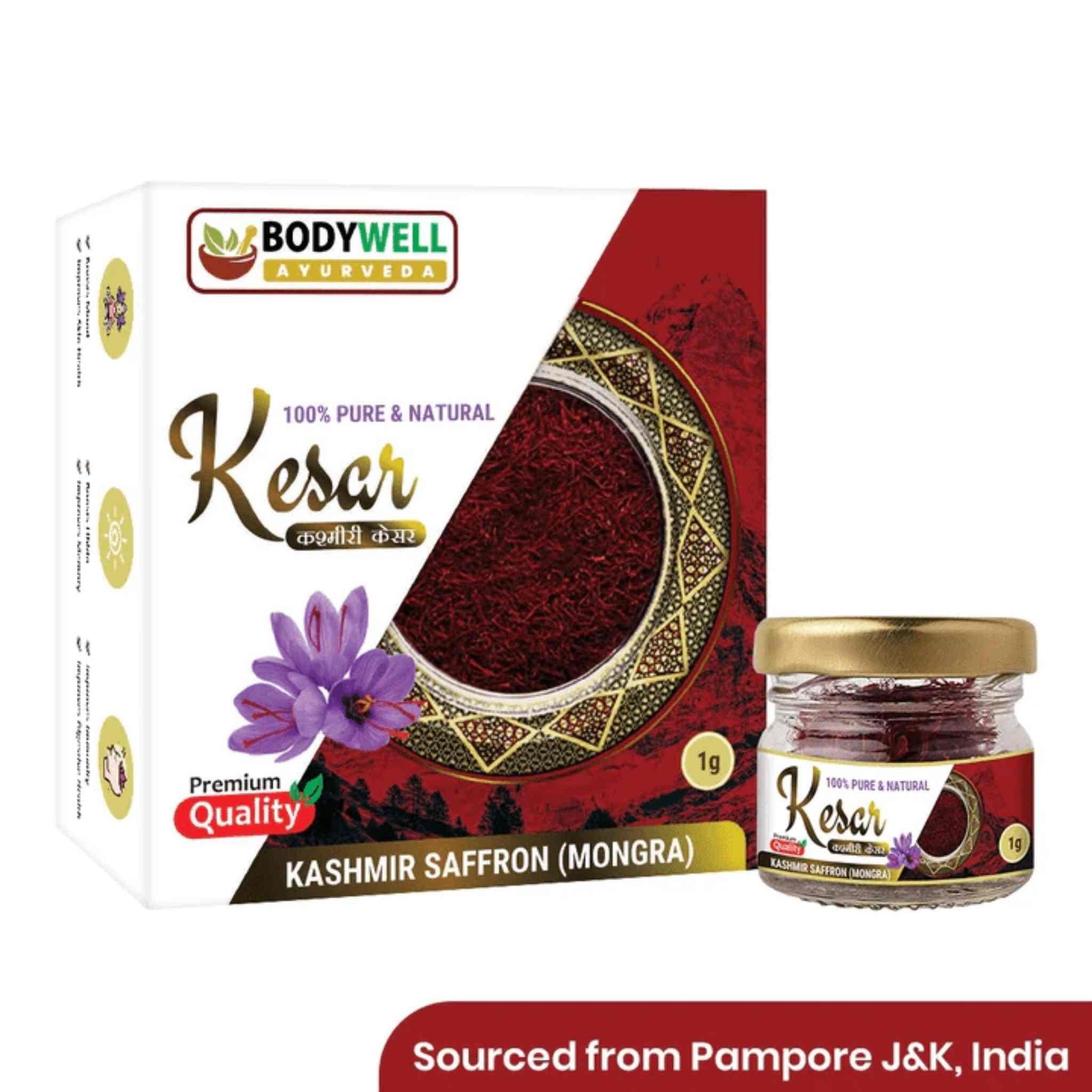 Bodywell Ayurveda - Natural, Pure, Hand-picked Original Kashmiri Saffron, Mongra Threads.