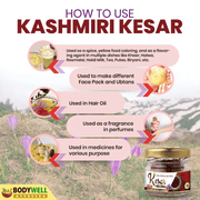 Bodywell Ayurveda - Natural, Pure, Hand-picked Original Kashmiri Saffron | Kesar | Keshar | Mongra Threads - CBD Store India