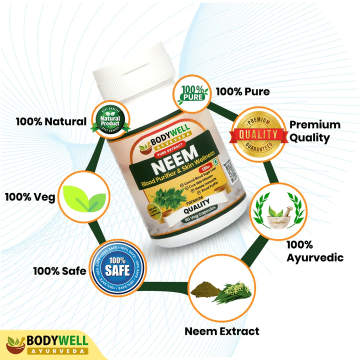 Neem Pure Extract Capsule 500mg - CBD Store India