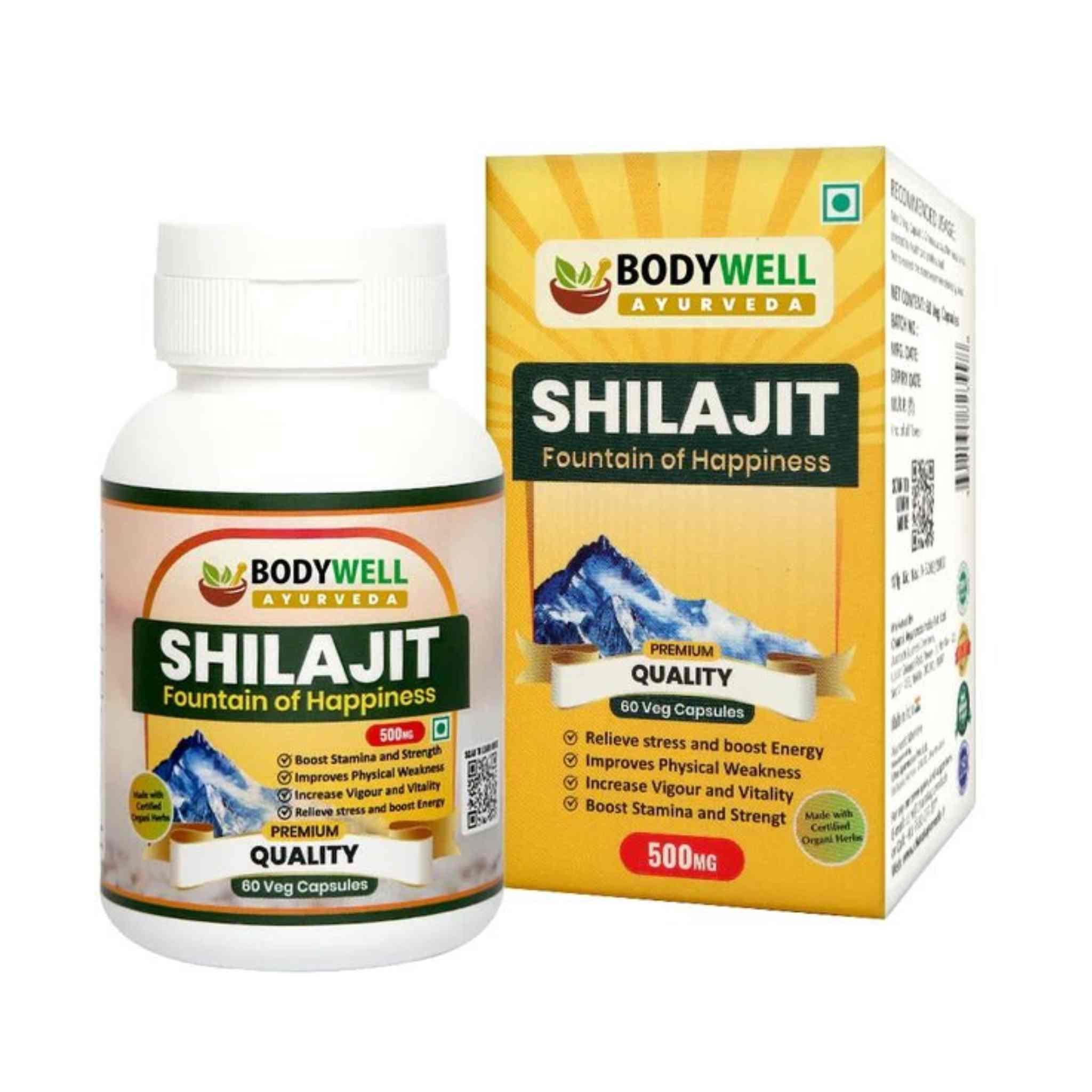 Bodywell Ayurveda - Pure Himalayan Shilajit Capsule | Immunity, Strength, Stamina, Vitality | 500mg.