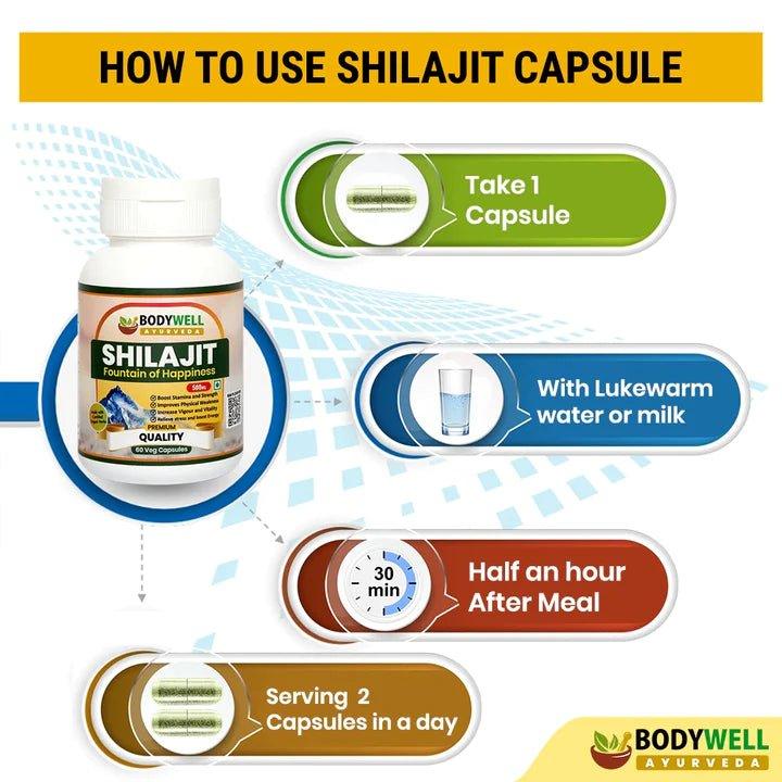 Bodywell Ayurveda - Pure Himalayan Shilajit Capsule | Immunity, Strength, Stamina, Vitality | 500mg.