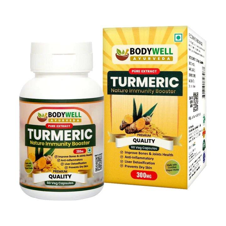 Bodywell Ayurveda - Turmeric Pure Extract Capsule | Anti-Inflammatory & Anti-Oxidant | Boosts Immunity |  300mg.