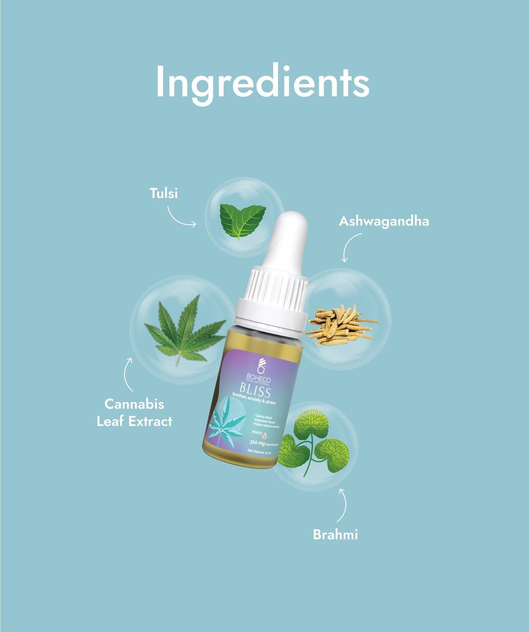 Boheco Bliss - Soothes Anxiety & Stress - Mint - 10 MlCBD Oil TincturesBoheco Bliss - Soothes Anxiety & Stress - Mint - 10 Ml
