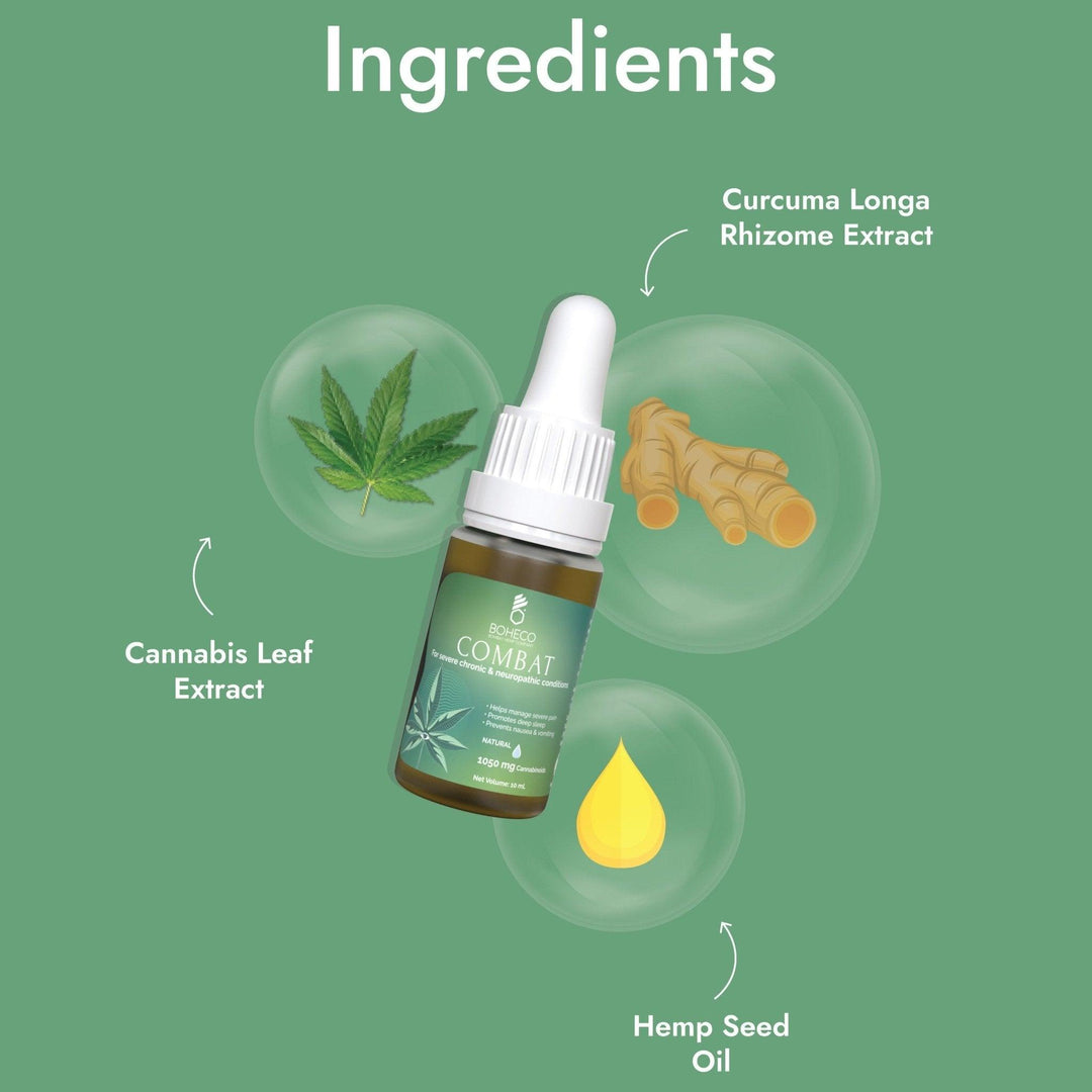 Boheco Combat (THC 60mg/ml : CBD 30mg/ml) - For Severe Chronic and Neuropathic Paincbd oil
