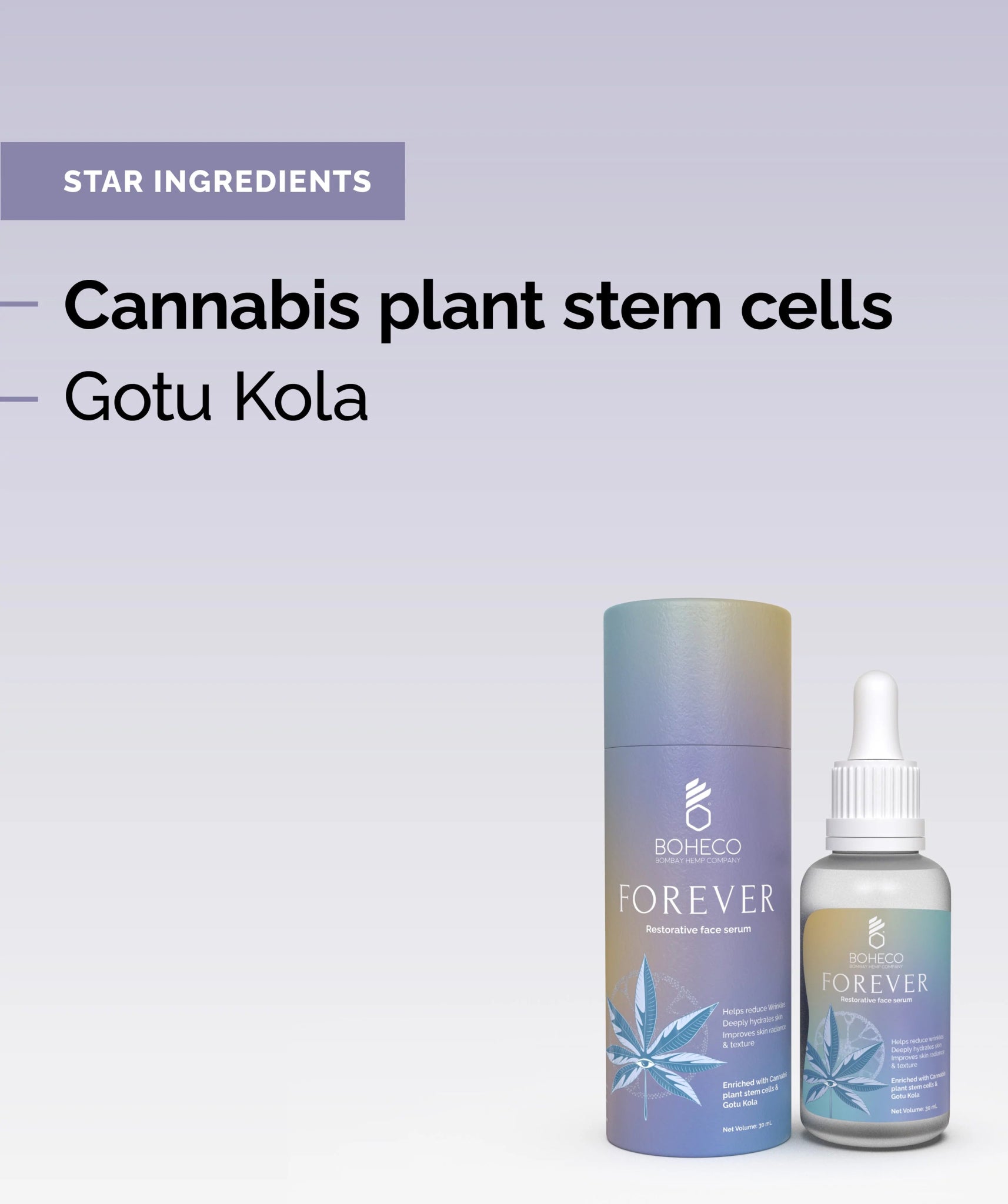 Boheco Forever - Restorative Face Serum Cannabis Stem Cells - CBD Store India