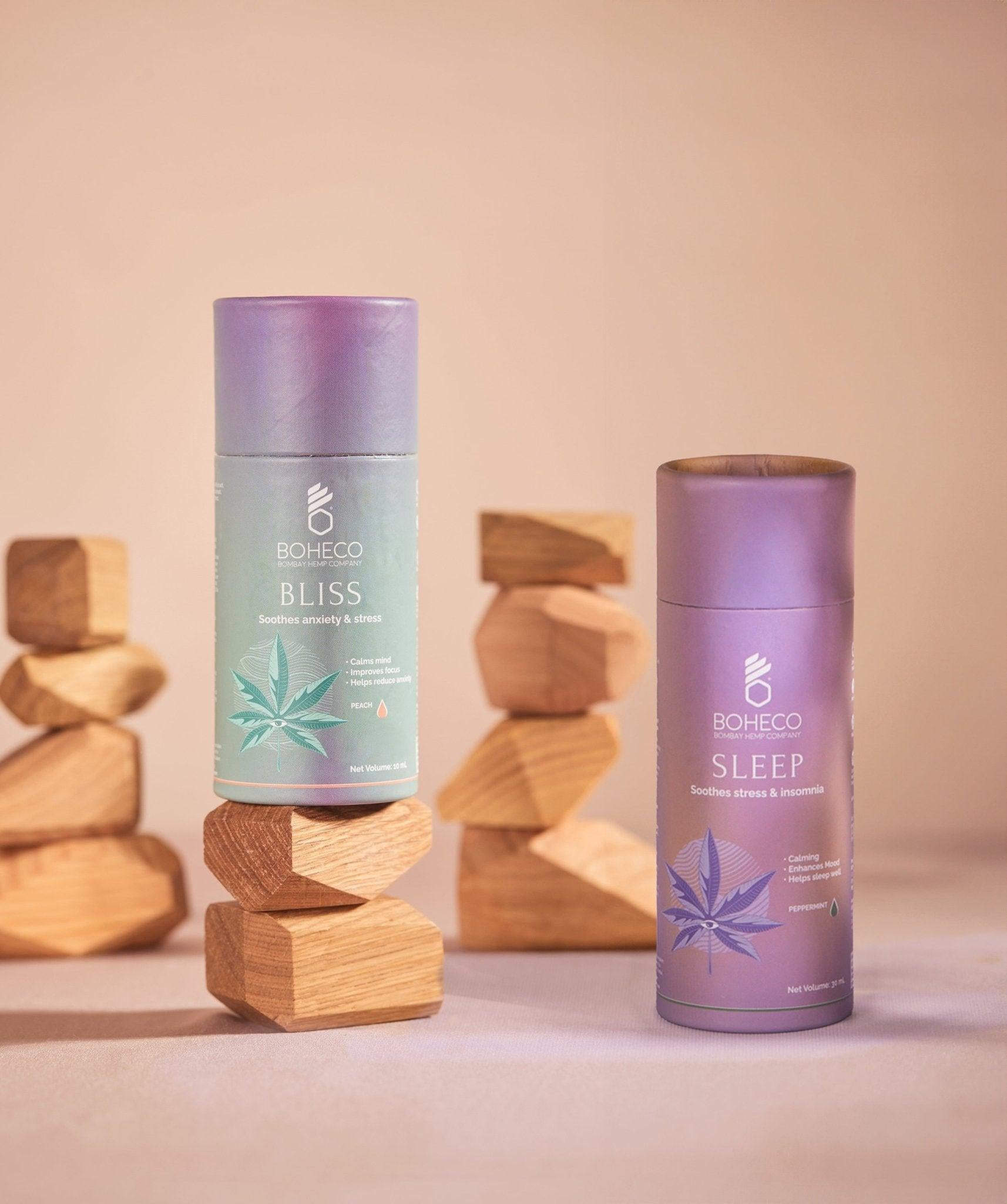 Boheco - Mental Health Duo | Stress & Anxiety THC + CBD Oil All Rounder.