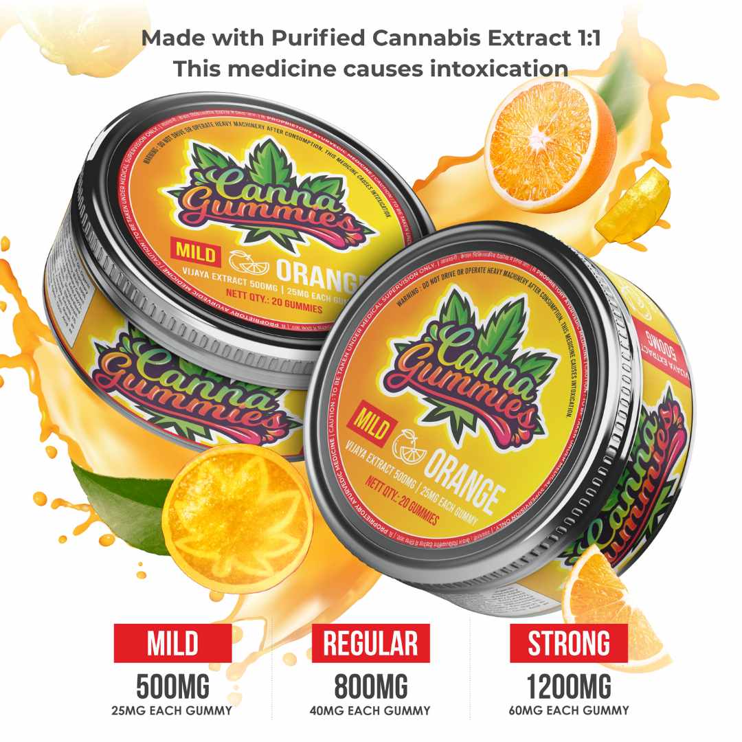 Medical Cannabis Gummies 1:1 - Orange - CBD Store India