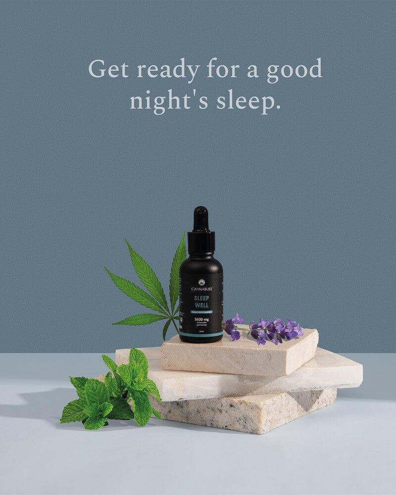 CannaBliss Sleep Well (12% Cannabis Leaf Extract + Lavender, Peppermint & Valerian Root) - CBD Store India