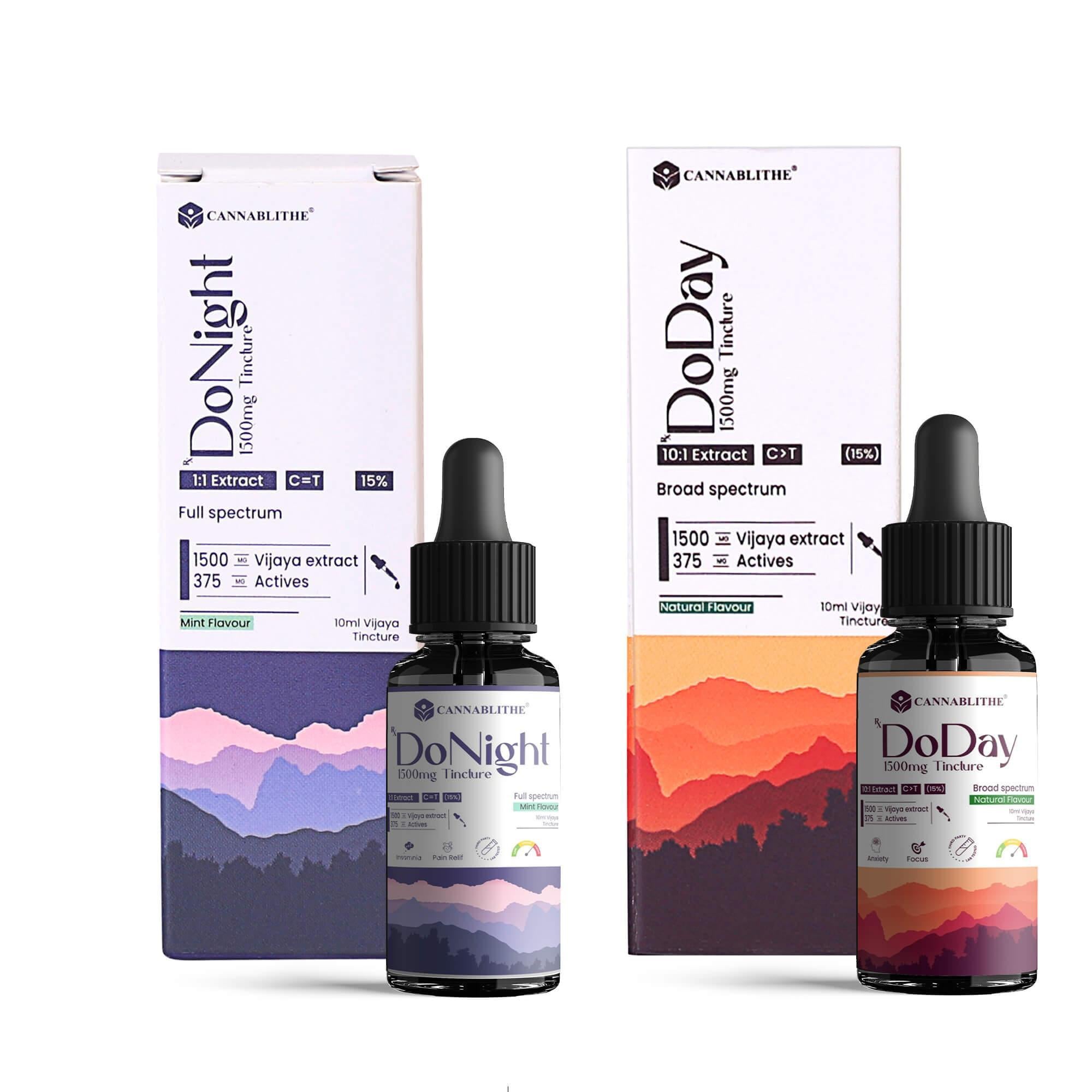 CannaBlithe DoDay/DoNight 1500mg Tincture Balanced AM/PM combo.