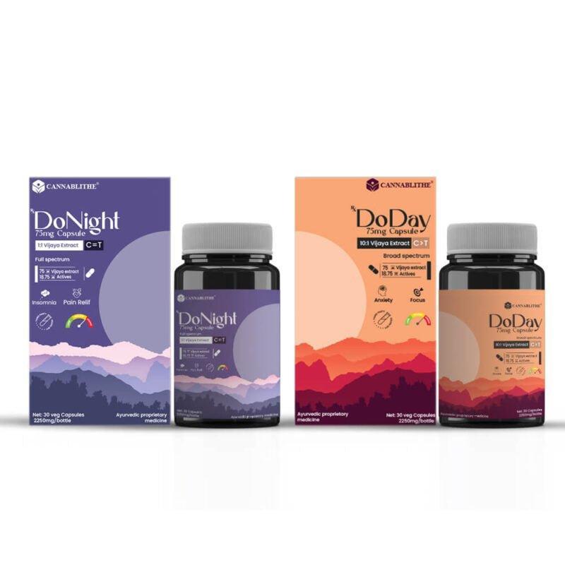 CannaBlithe DoDay/DoNight 75 mg Medical Cannabis Capsule Combo.