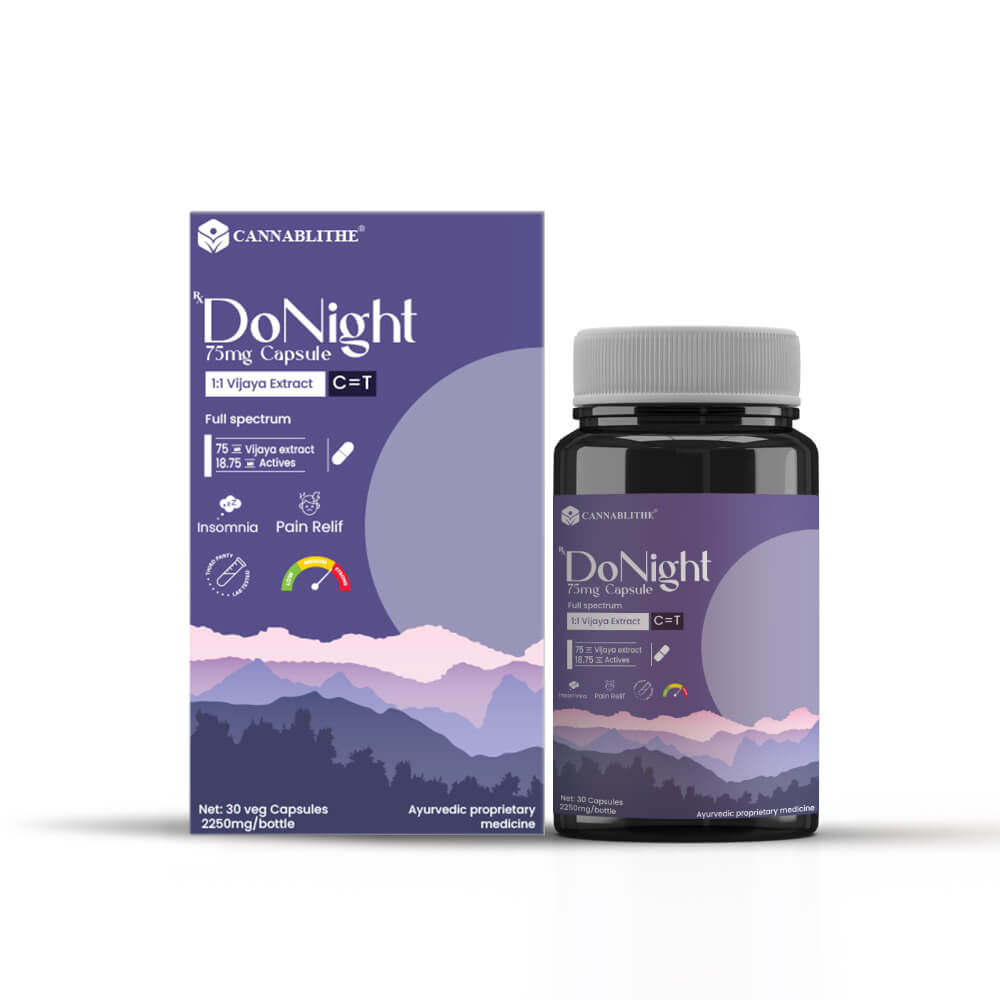 CannaBlithe DoNight 75mg 1:1 CBD:THC (30 caps) - CBD Store India