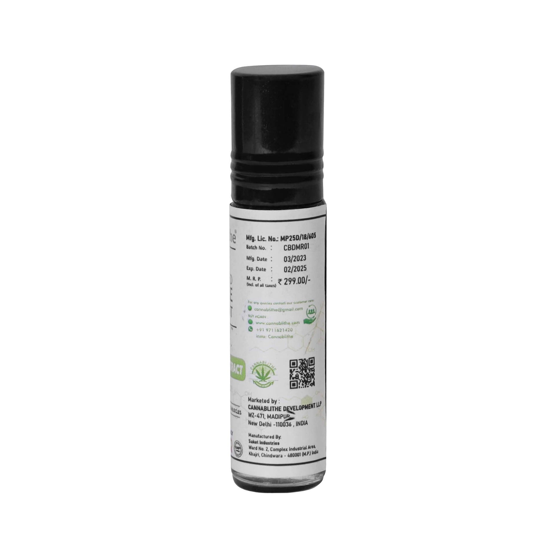 CannaBlithe Musle Relaxant-Roll on (8ml) - CBD Store India