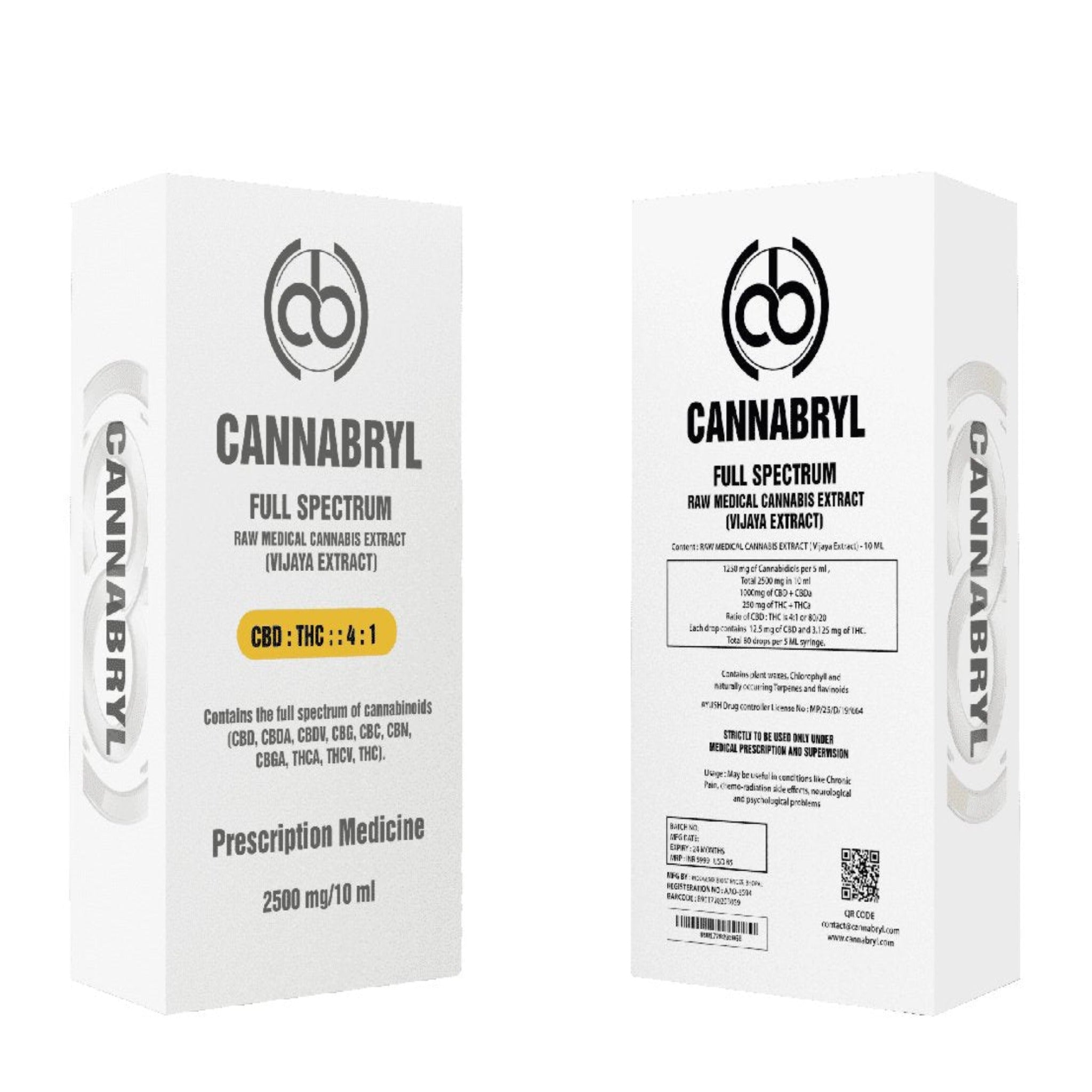 Cannabryl - Raw Cannabis Extract 4:1 | 2500mg Cannabinoids - CBD Store India