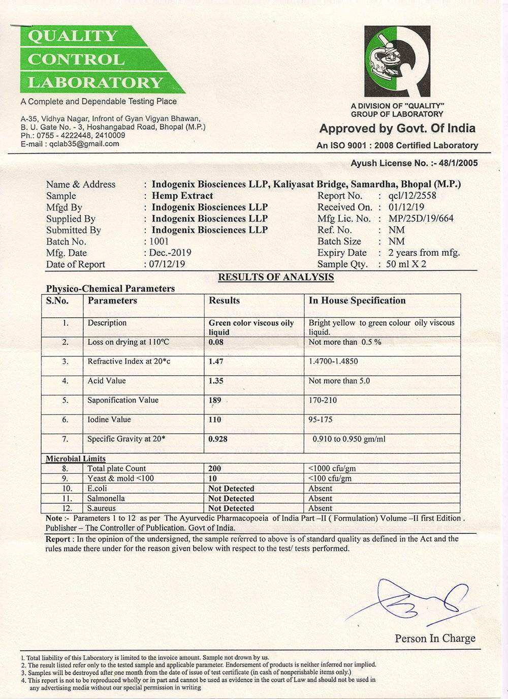 Cannabryl - Raw Vijaya Extract 1:1 1500mg - CBD Store India