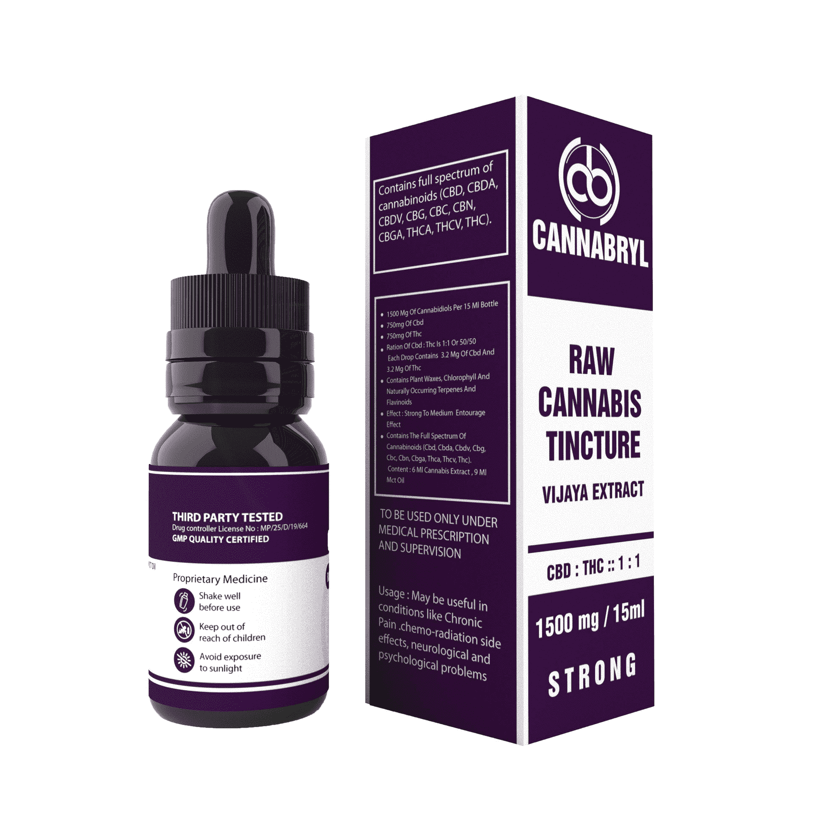 Cannabryl - Raw Vijaya Extract 1:1 1500mg - CBD Store India