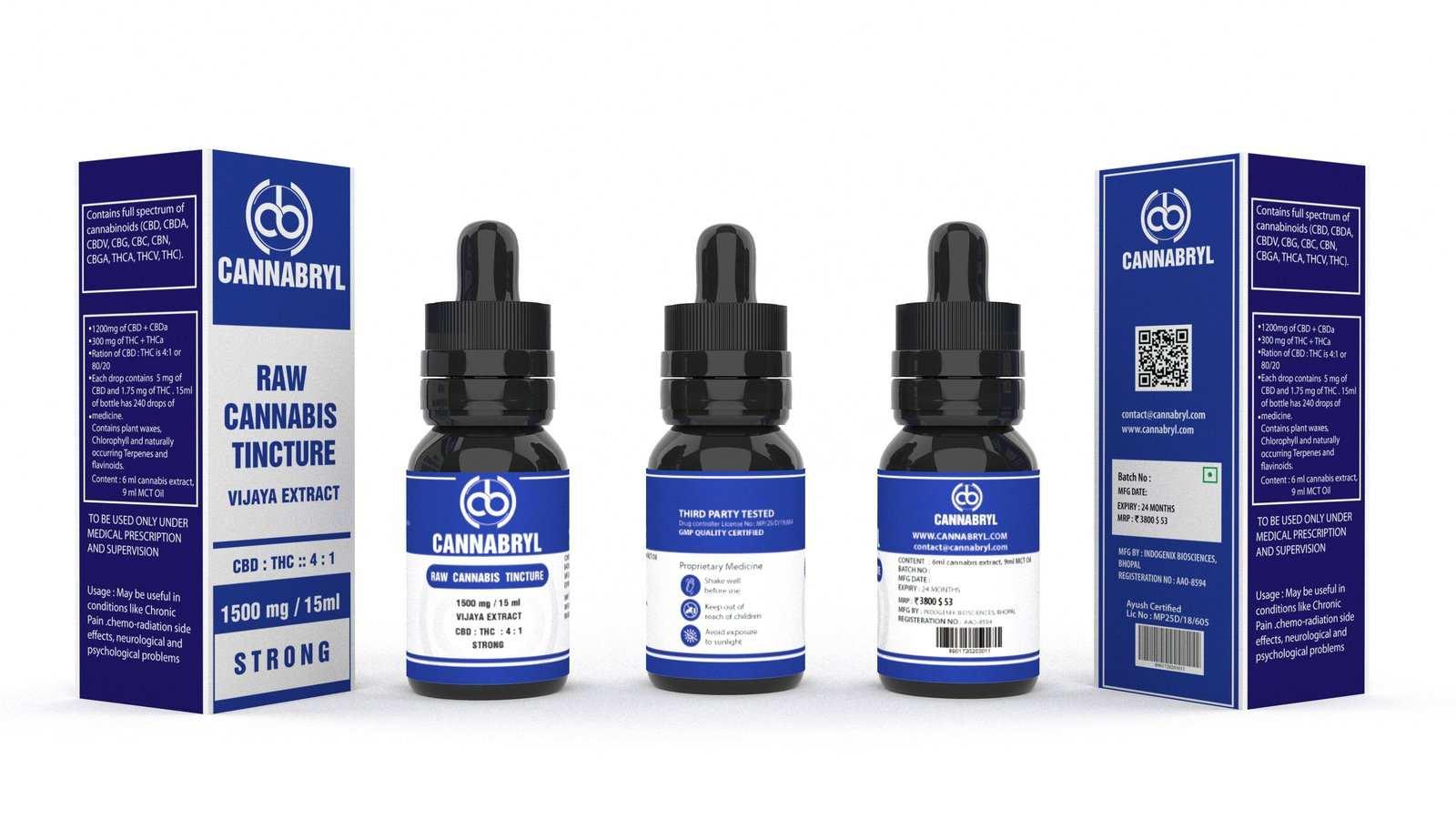 Cannabryl - Raw Vijaya Tincture 4:1 - 1500mg CannabinoidsVajaya Extract