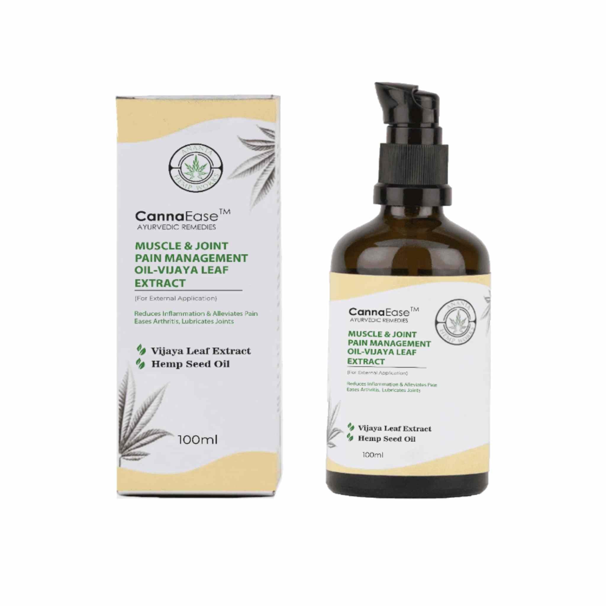 CannaEase Muscle & Joint Pain Management Oil-  Vijaya Leaf Extract (100 ML) Medicine & Drugs CannaEase Muscle and Joint Pain Management Oil | Vijaya Leaf Extract 