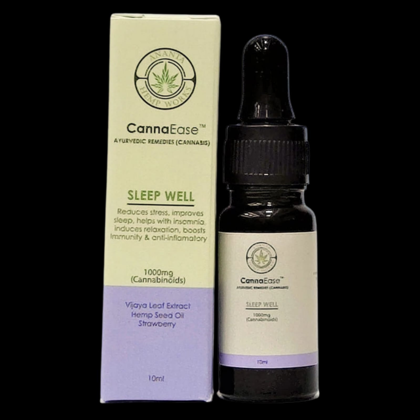 CannaEase Sleep Well Cannabis Tincture 1000MG-3000MG (Strawberry) - CBD Store India