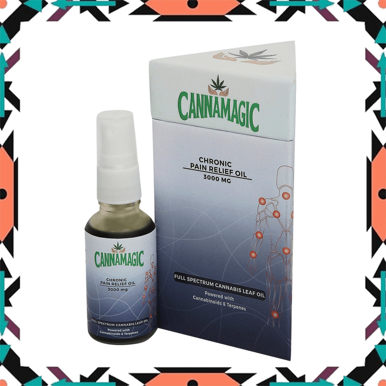 Cannamagic Chronic Pain Relief Oil 3000mg - Full Spectrum Cannabis Leaf Oil - CBD Store India