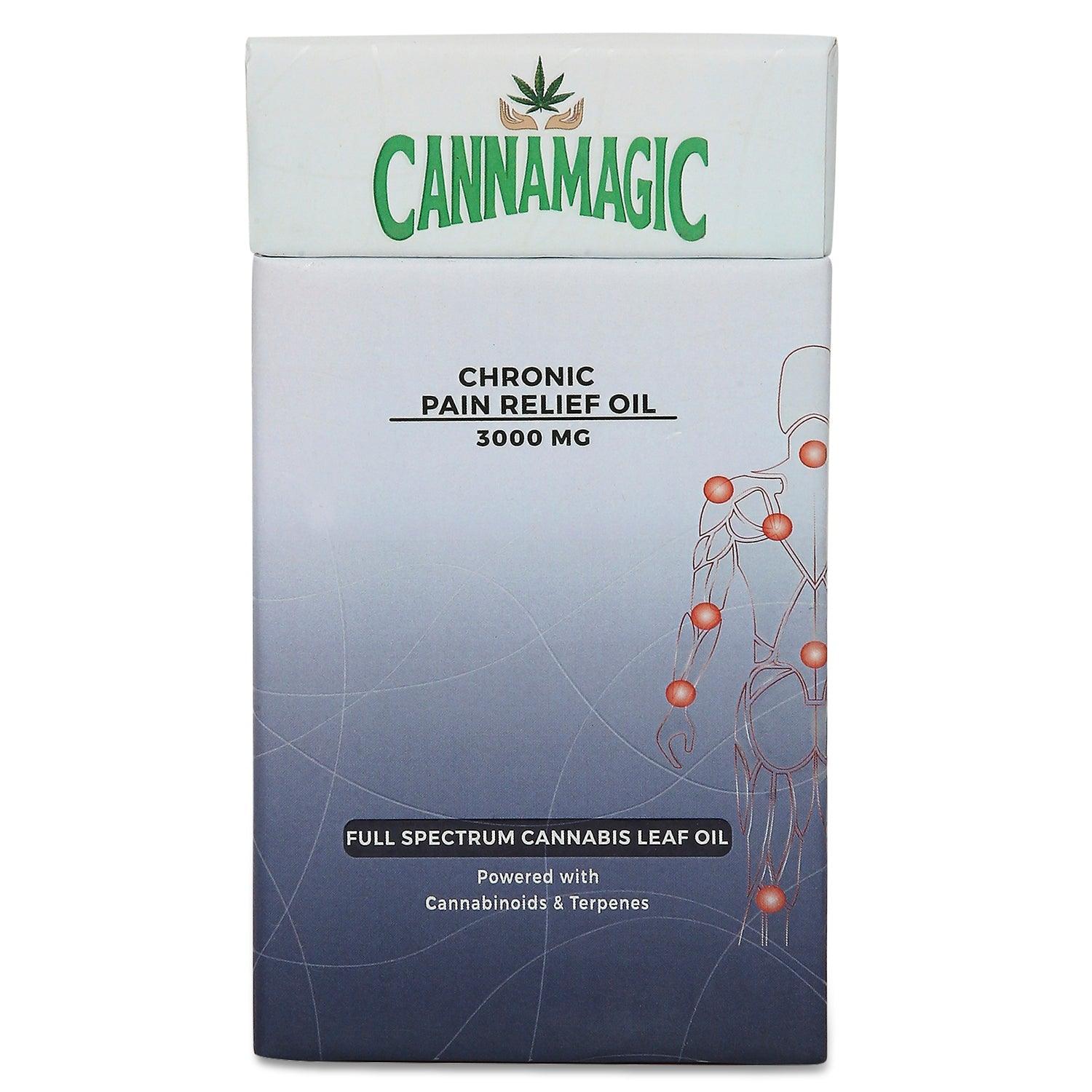 Cannamagic Chronic Pain Relief Oil 3000mg - Full Spectrum Cannabis Leaf Oil - CBD Store India