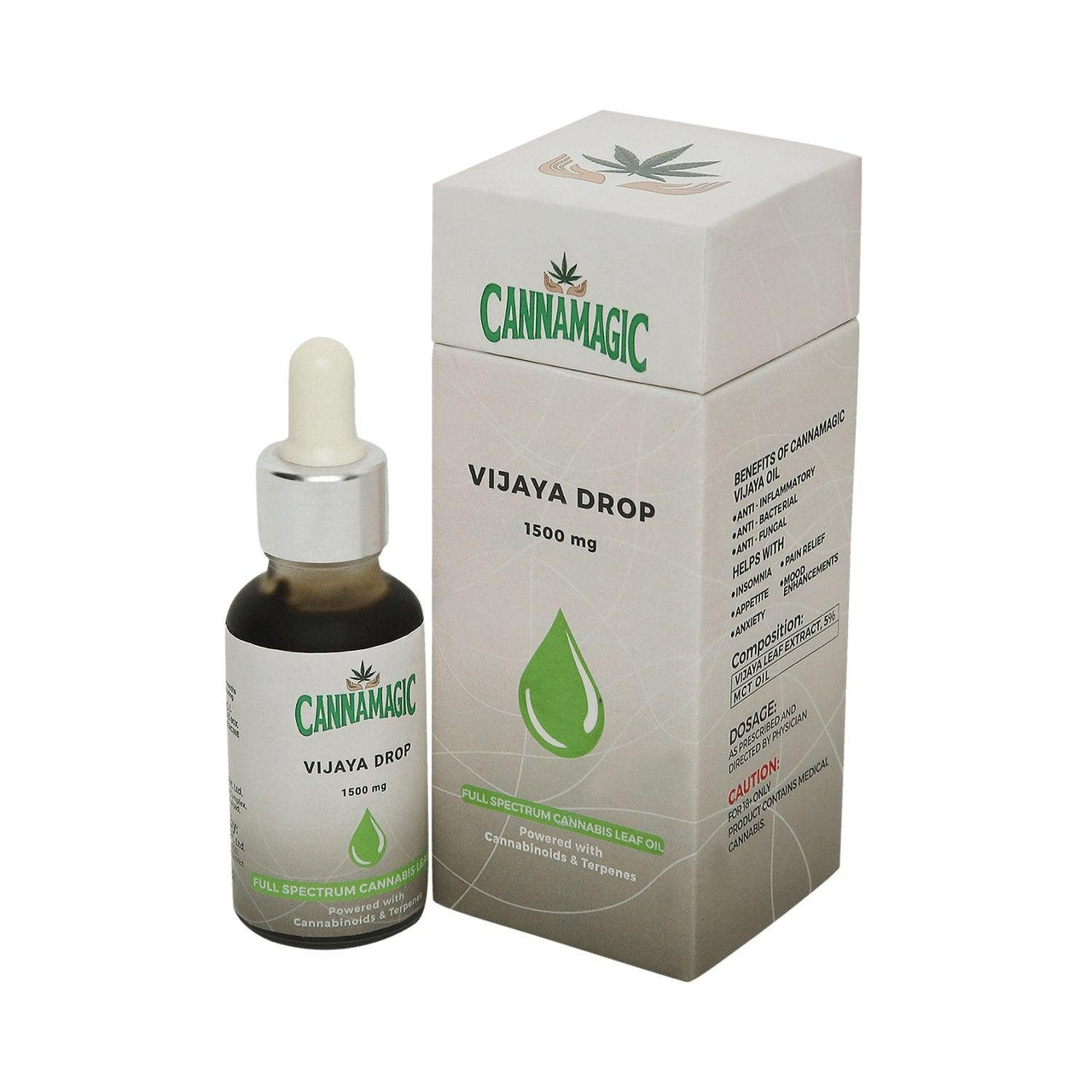 Cannamagic - Vijaya Drop (1500 mg) - Full Spectrum Cannabis Leaf Oil - CBD Store India