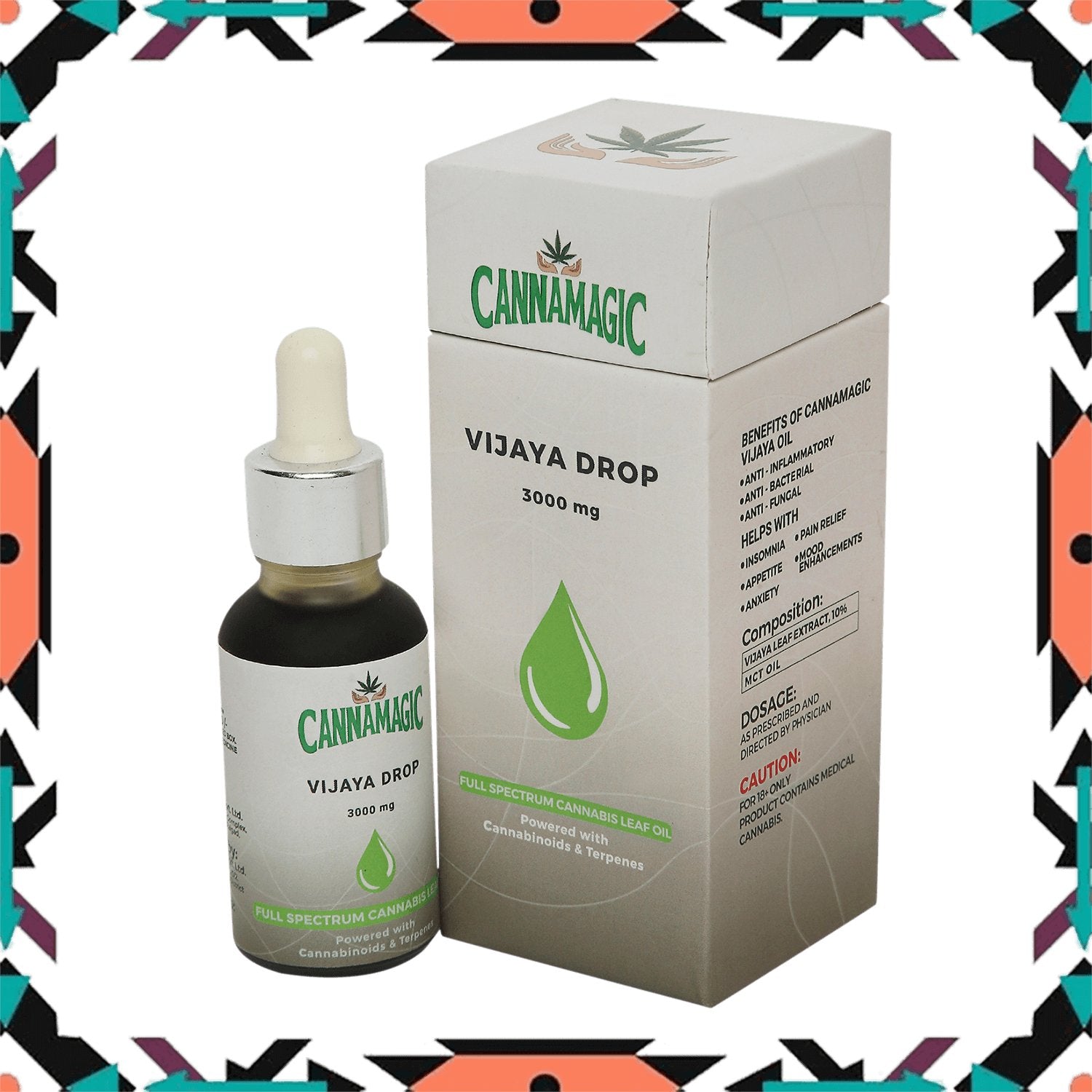 Cannamagic - Vijaya Drop (3000 mg) - Full Spectrum Cannabis Leaf Oil - CBD Store India