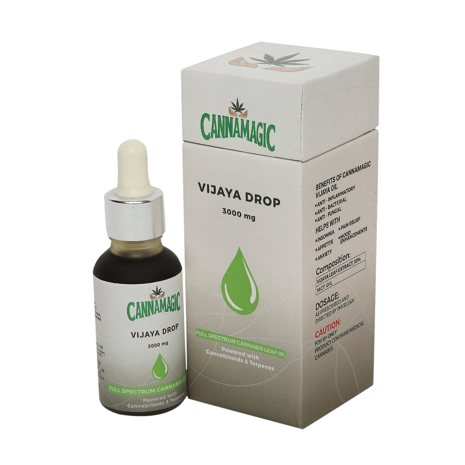 Cannamagic - Vijaya Drop (3000 mg) - Full Spectrum Cannabis Leaf Oil - CBD Store India