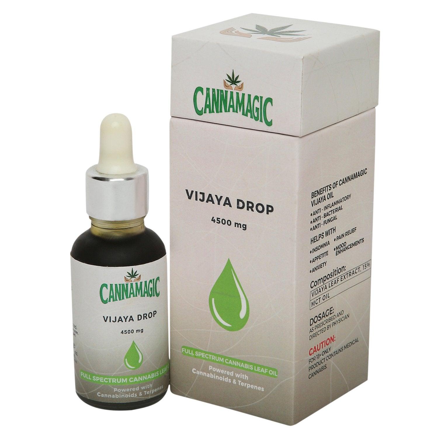 Cannamagic - Vijaya Drop (4500 mg) - Full Spectrum Cannabis Leaf Oil - CBD Store India