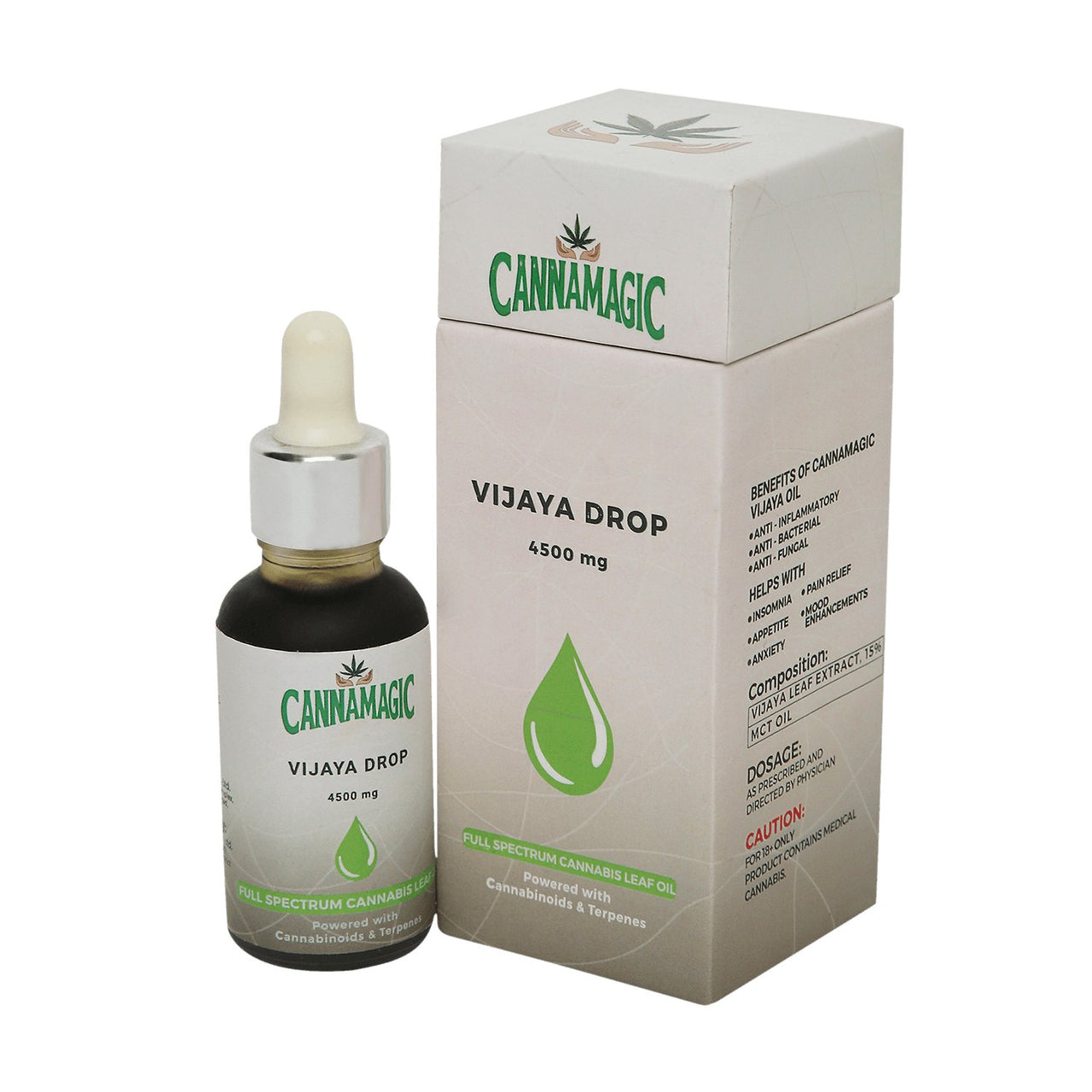 Cannamagic - Vijaya Drop (4500 mg) - Full Spectrum Cannabis Leaf Oil - CBD Store India