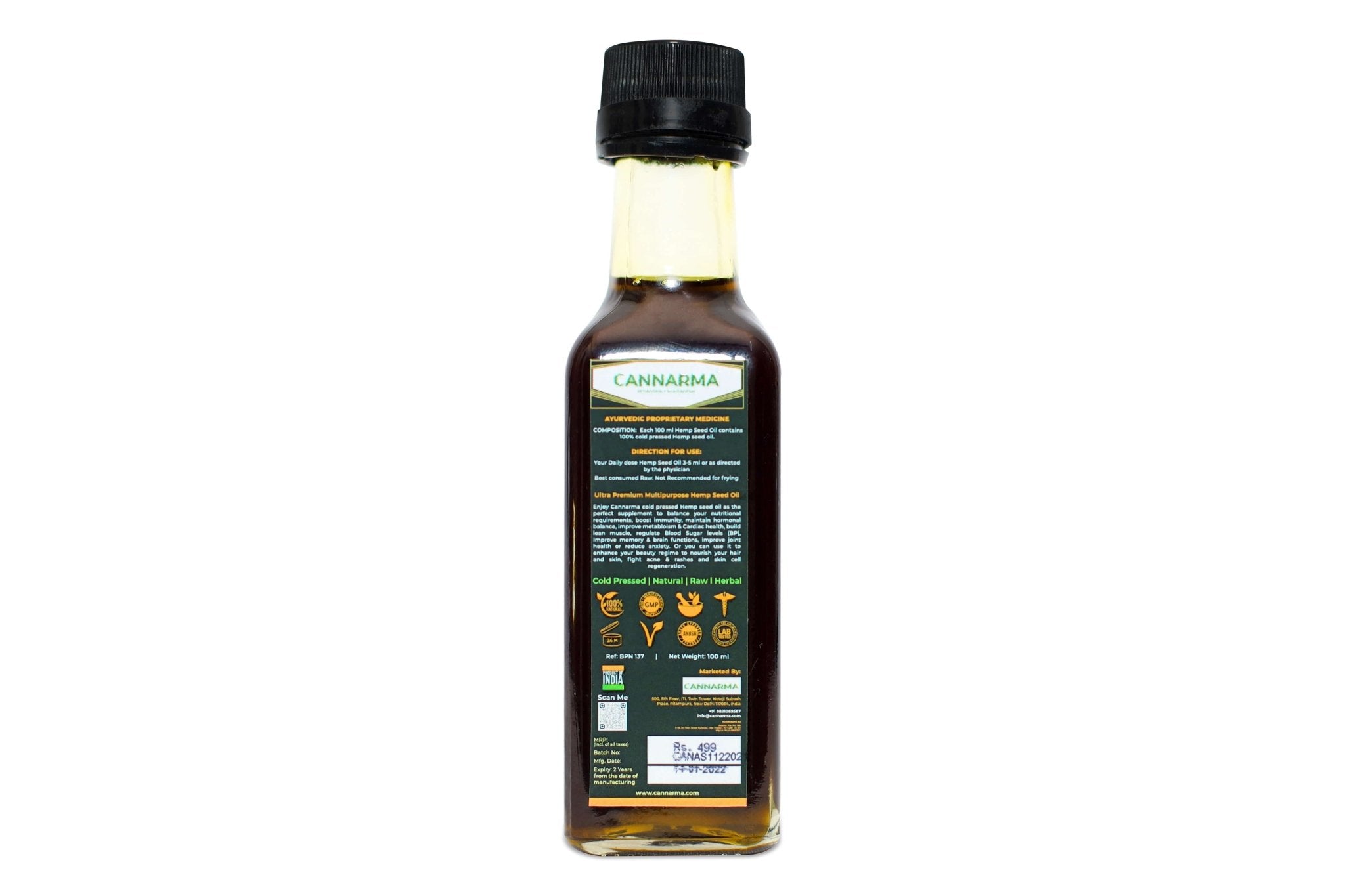 Cannarma Hemp Seed Oil - CBD Store India