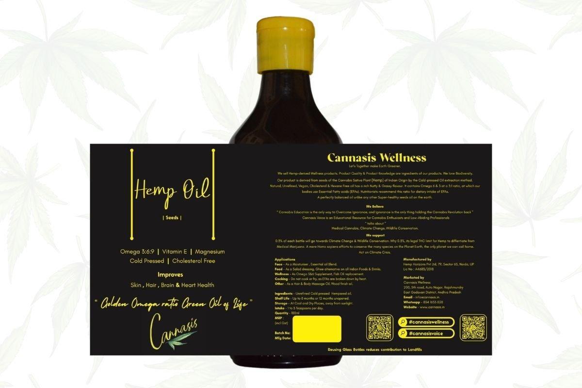 Cannasis Wellness Hemp Oil (Seeds) - 200ml (30% Discount).
