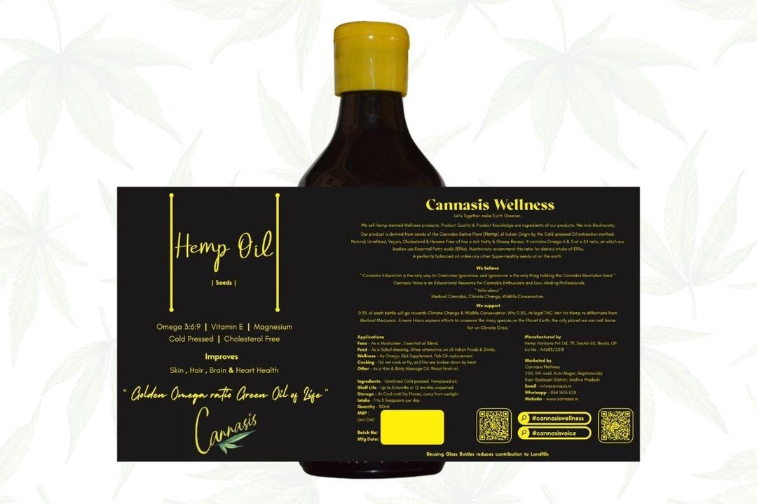 Cannasis Wellness Hemp Oil (Seeds) - 200ml (30% Discount)Hemp oilHemp Seed oil | Multipurpose Health Oil | Boosts Skin and Hair Health