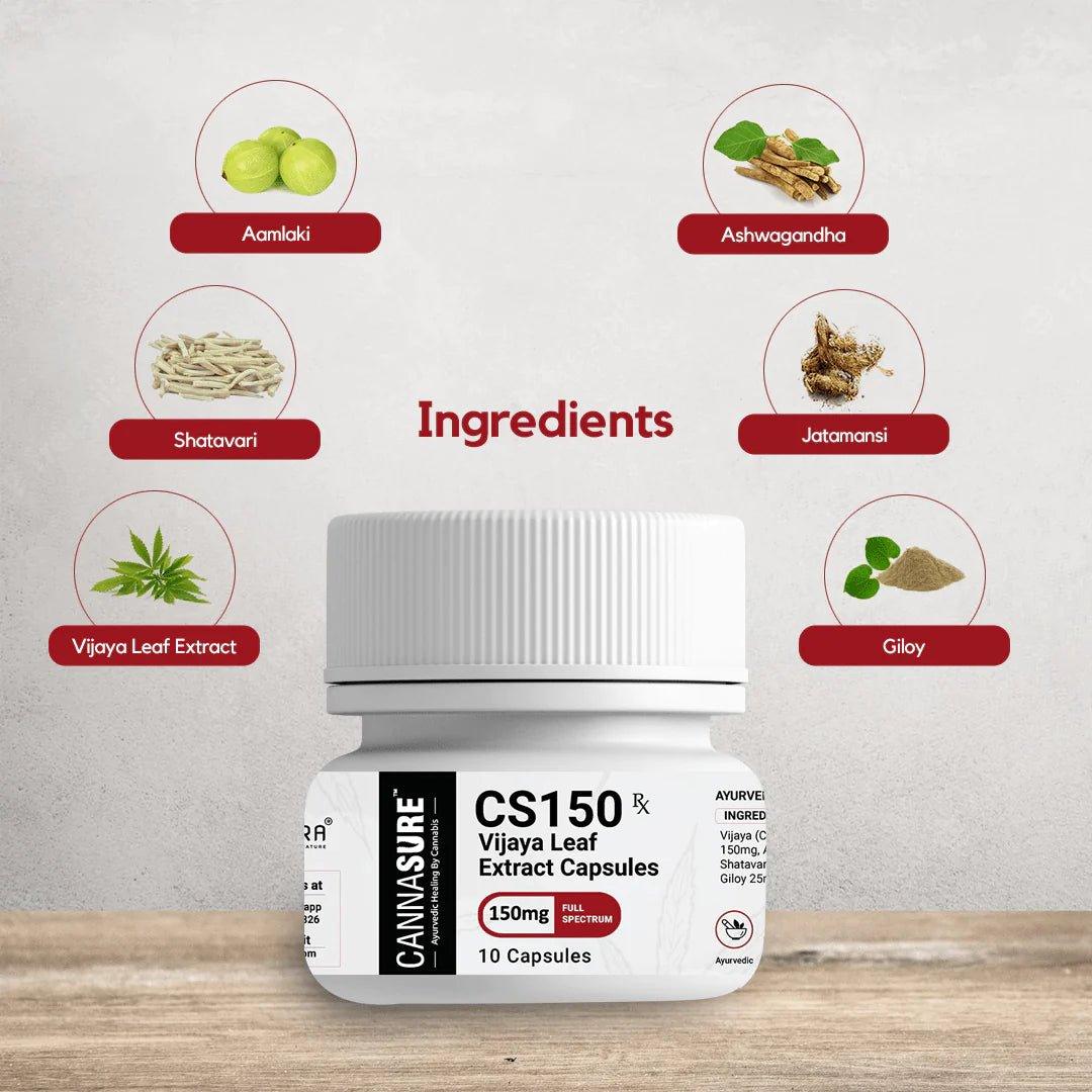 Cannasure Cs150 Cannabis Extract Capsules For PainCannabis capsuleCannasure Cs150 Capsules - Cannabis Extract Pain Relief