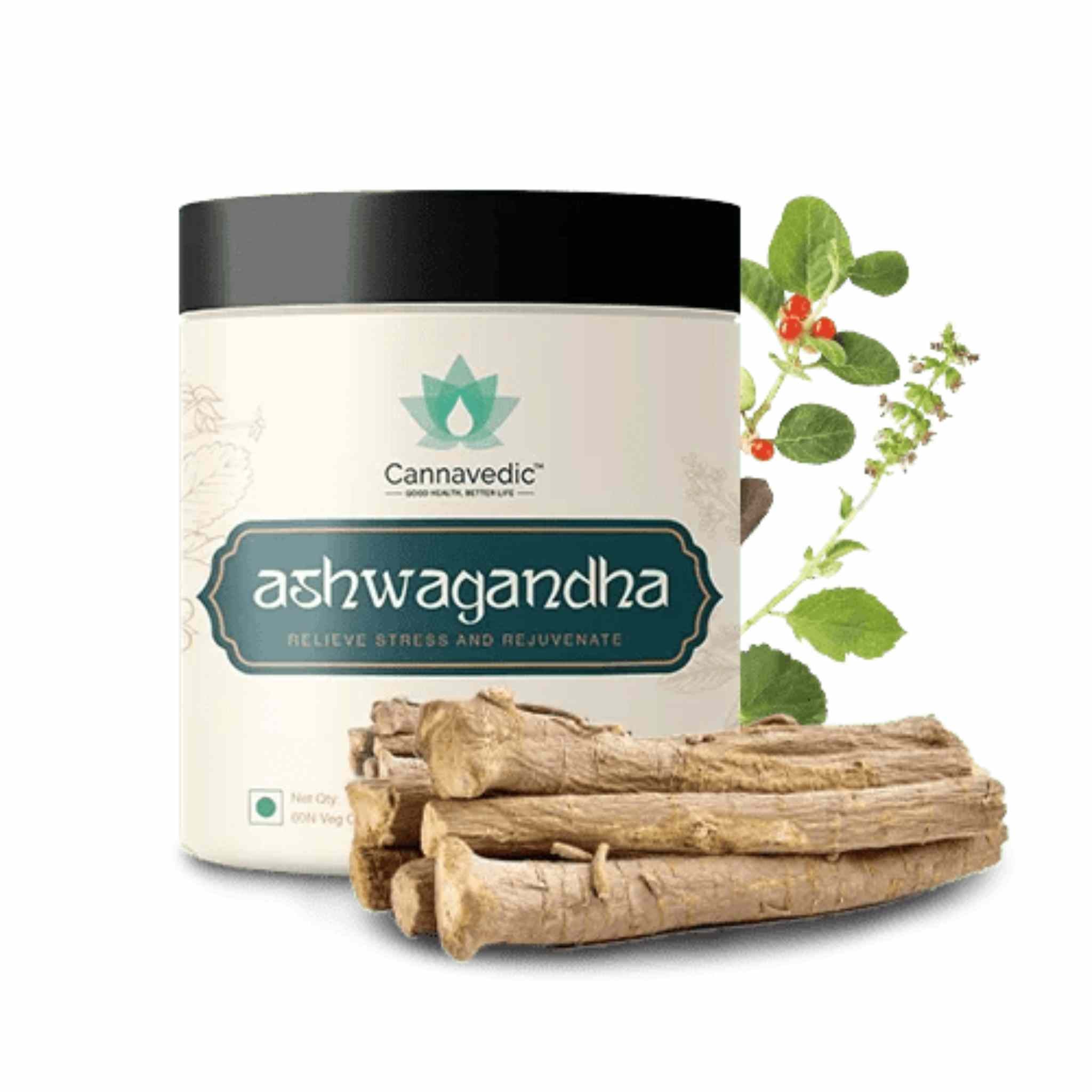 Cannavedic - Ashwagandha Capsules – Relieve Stress and Rejuvenate(60 capsules) - CBD Store India