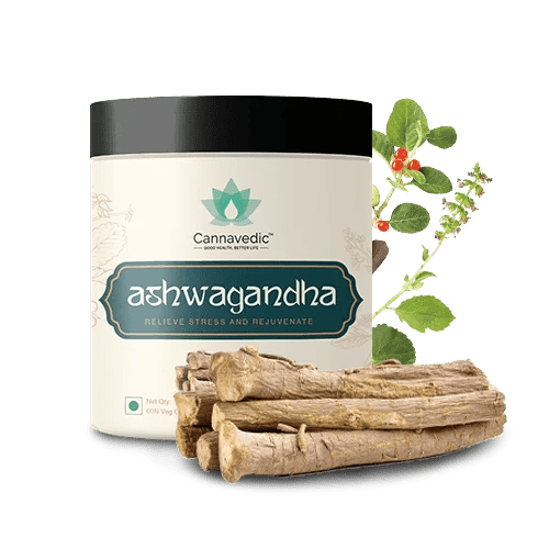 Cannavedic - Ashwagandha Capsules – Relieve Stress and Rejuvenate(60 capsules) - CBD Store India