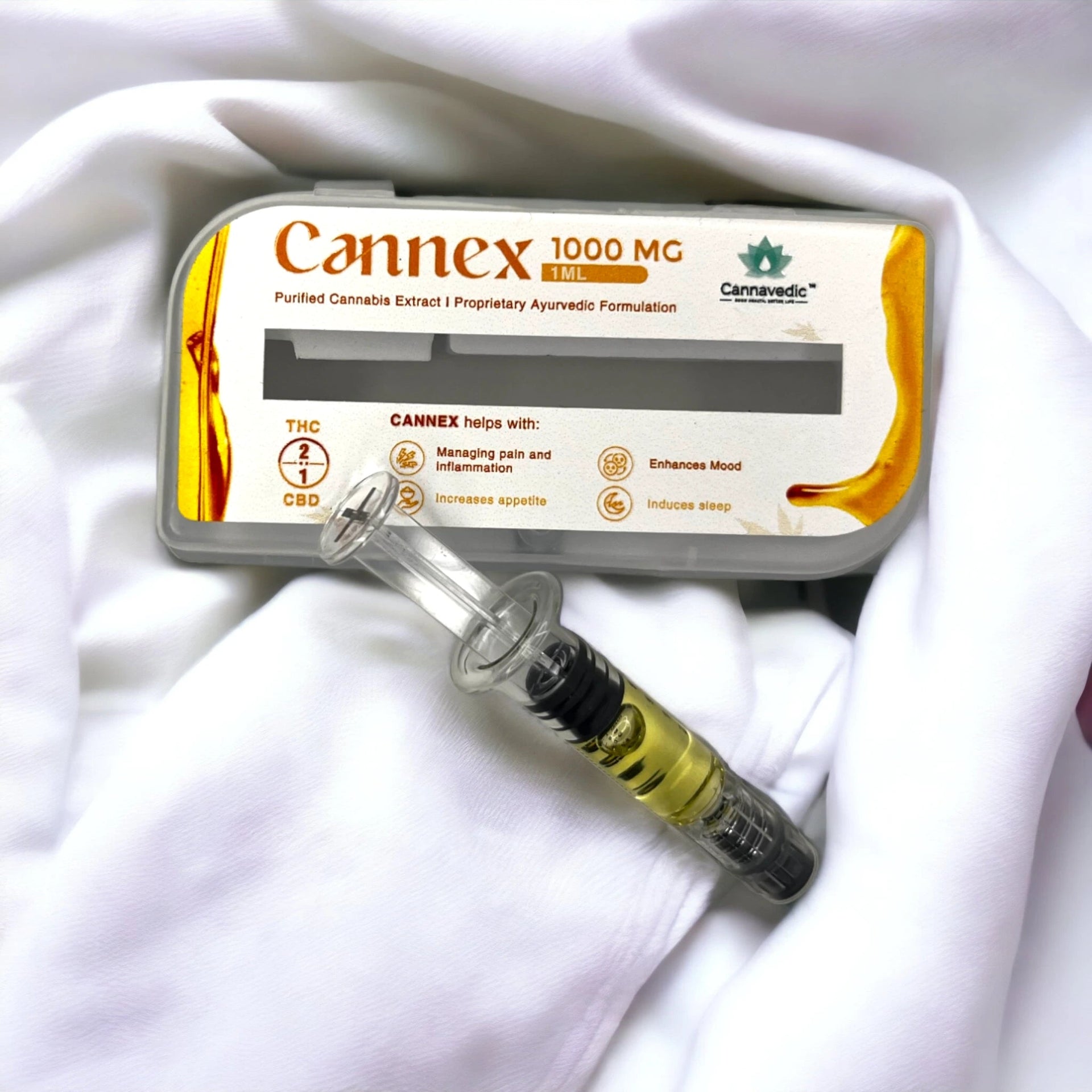 Cannavedic - CannnExTHC+CBD Extract (2:1|THC:CBD) 1000mg,1ml - CBD Store India