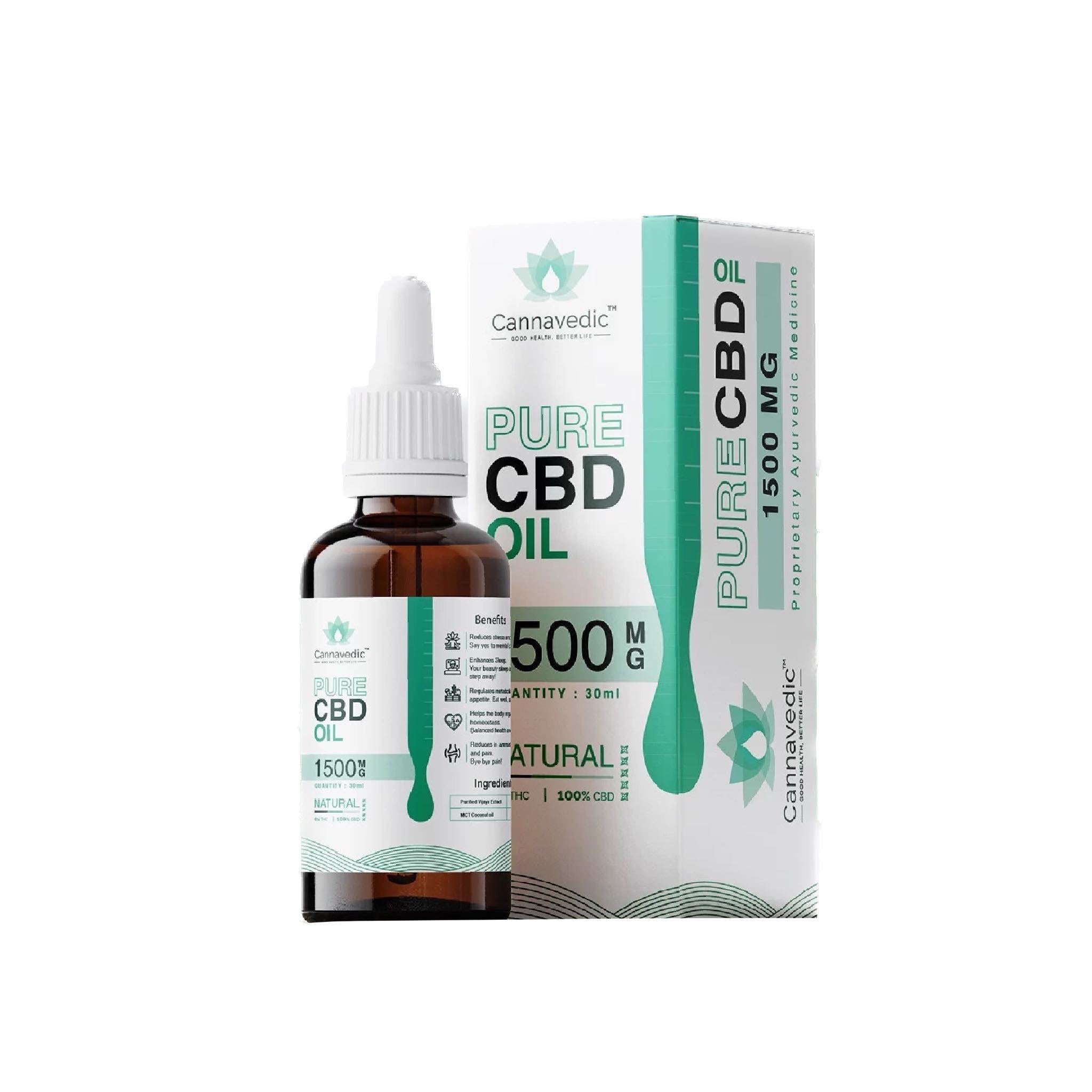 Cannavedic - Pure CBD Oil Natural 1500mg | 30ml - CBD Store India