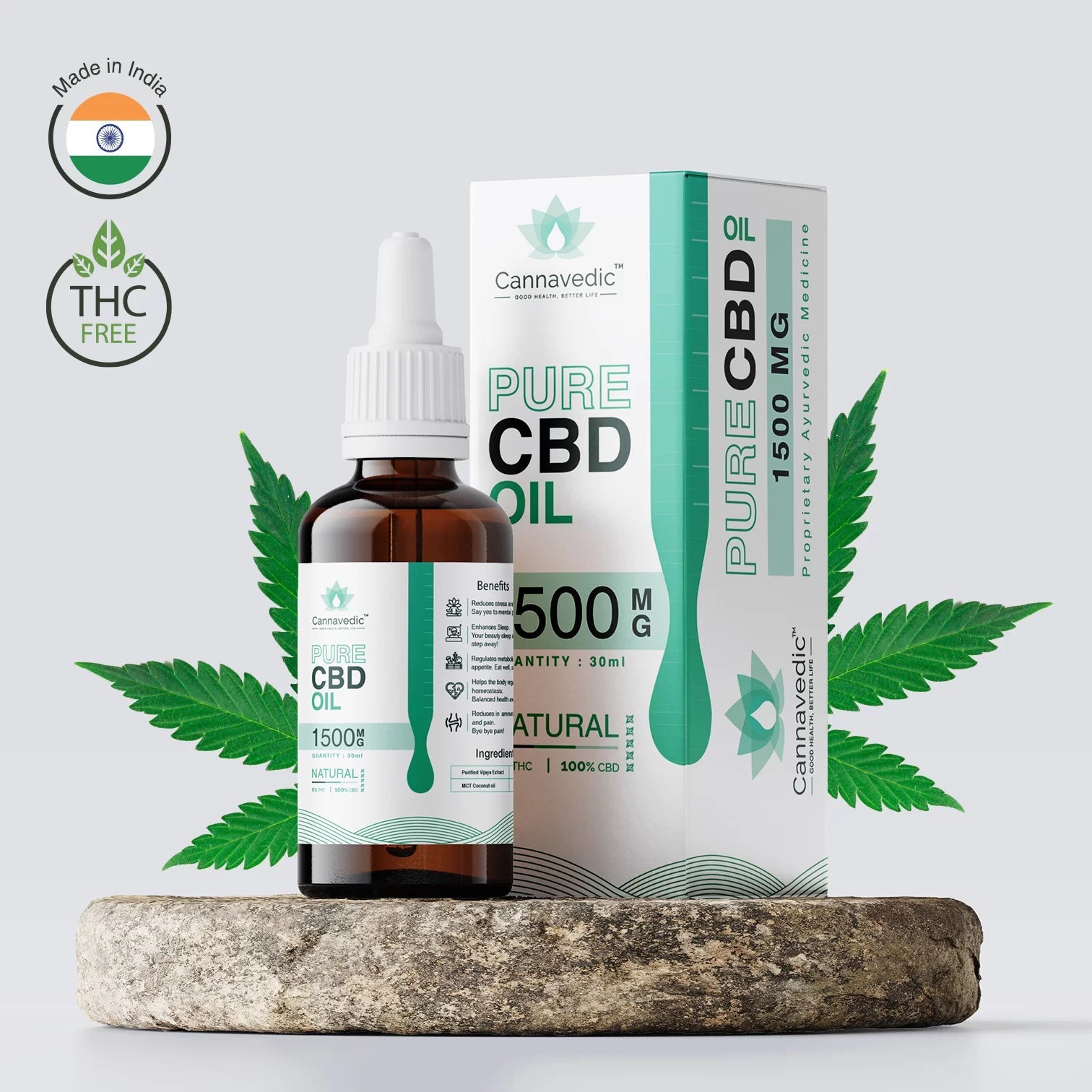 Cannavedic - Pure CBD Oil Natural 1500mg | 30ml - CBD Store India